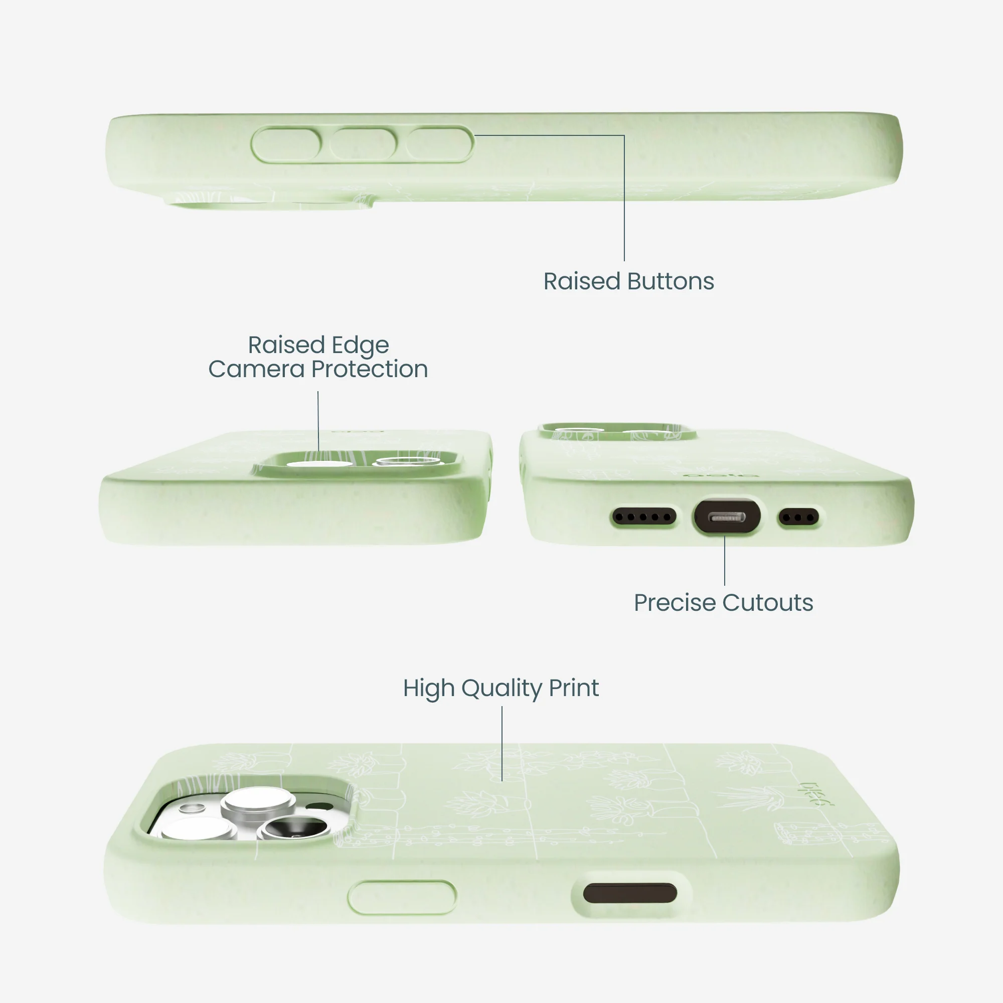 Sage Green Green Cascade iPhone 16 Pro Max Case - Image 3
