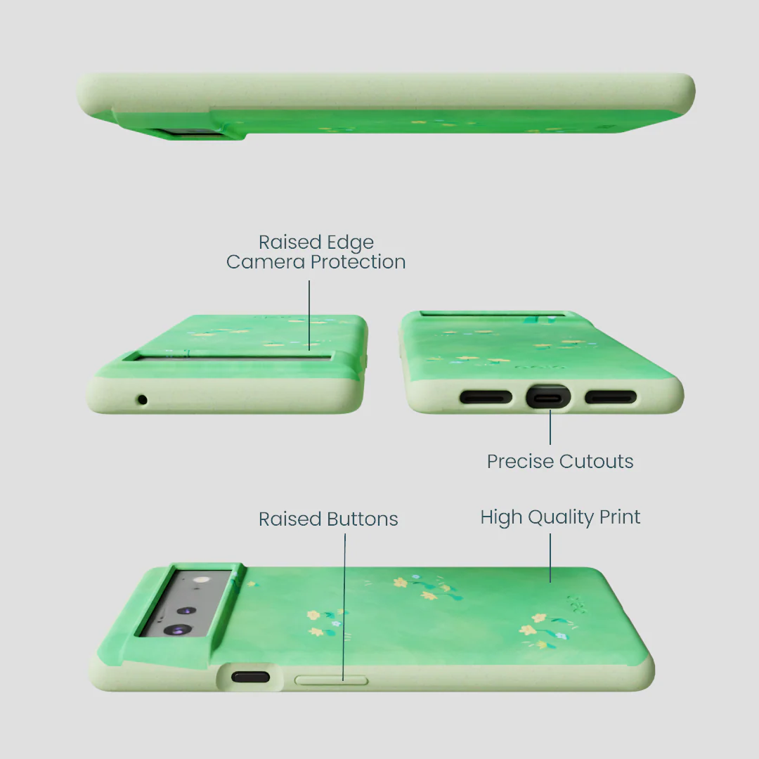 Sage Green Green Fields Google Pixel 6a Case - Image 3