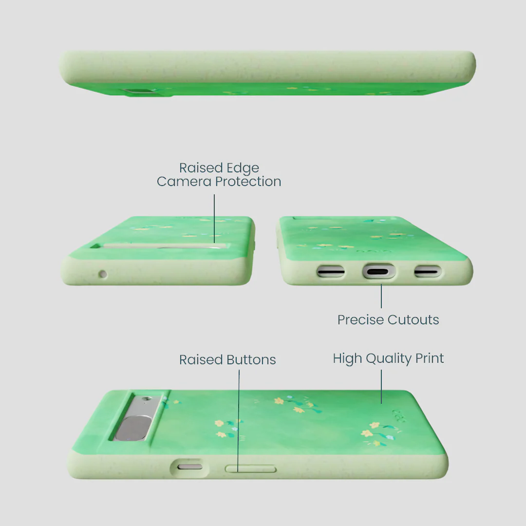 Sage Green Green Fields Google Pixel 7a Case - Image 3
