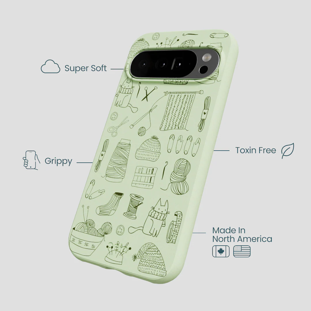 Sage Green Knit Nook Google Pixel 10 Pro XL Case - Image 3