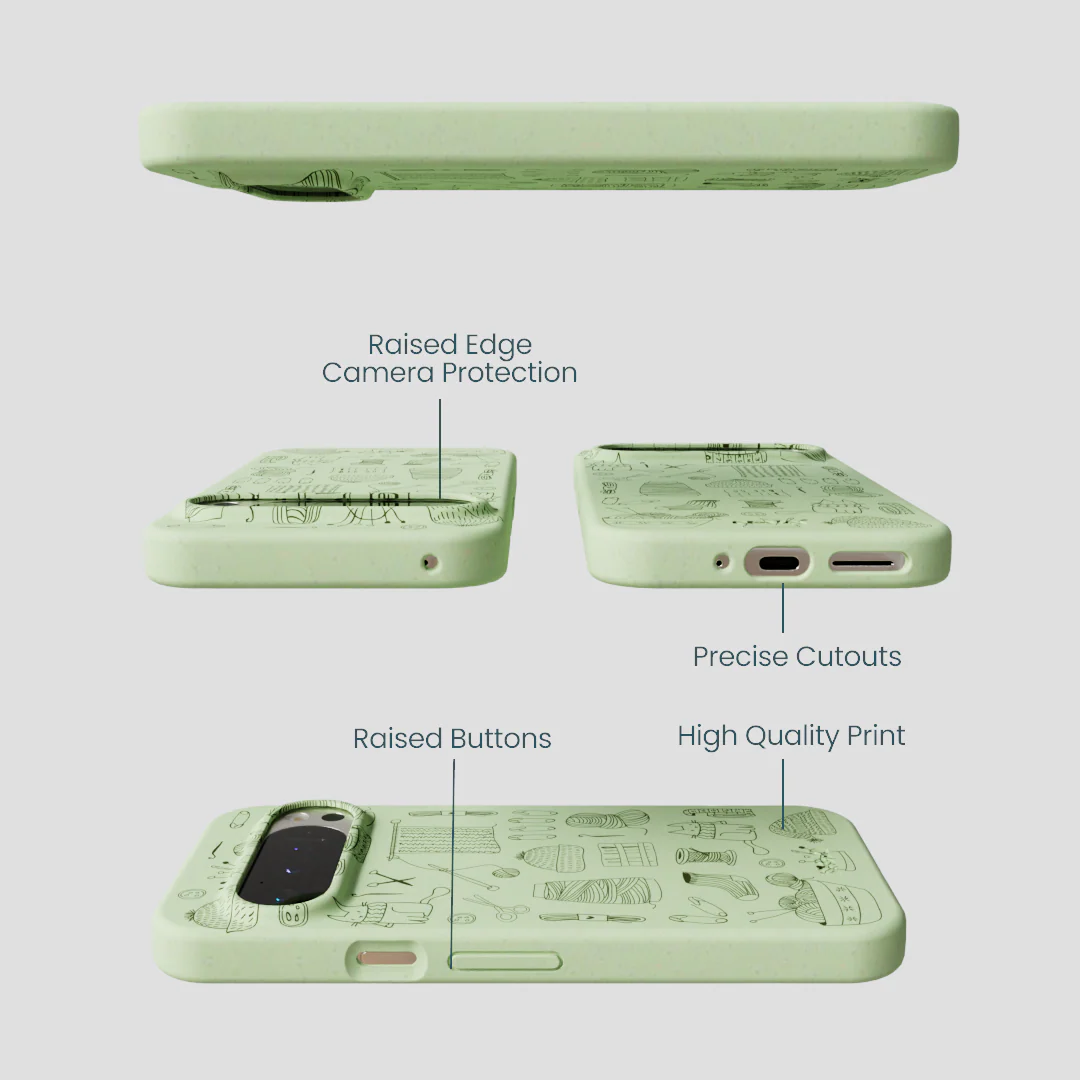 Sage Green Knit Nook Google Pixel 9/9 Pro Case - Image 2