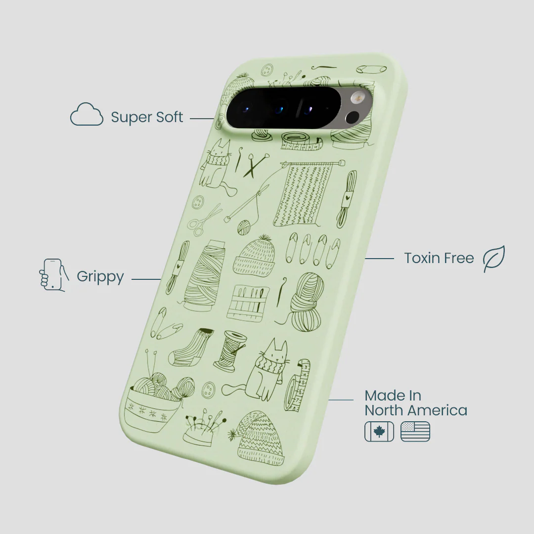 Sage Green Knit Nook Google Pixel 9 Pro XL Case - Image 3