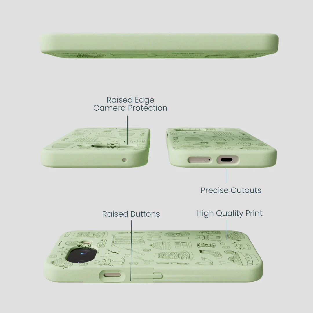 Sage Green Knit Nook Google Pixel 9a Case - Image 2
