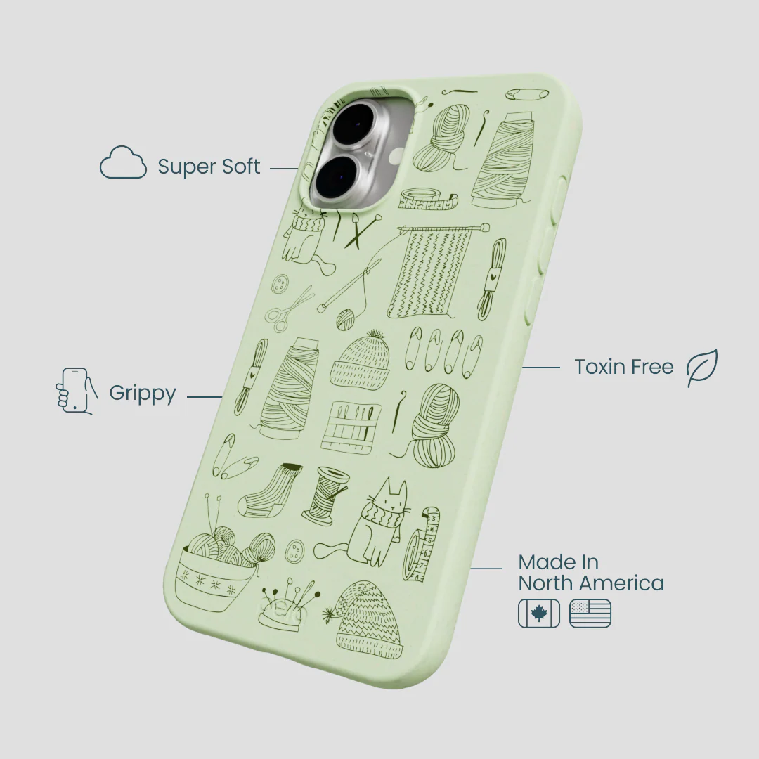 Sage Green Knit Nook iPhone 16 Plus Case - Image 4