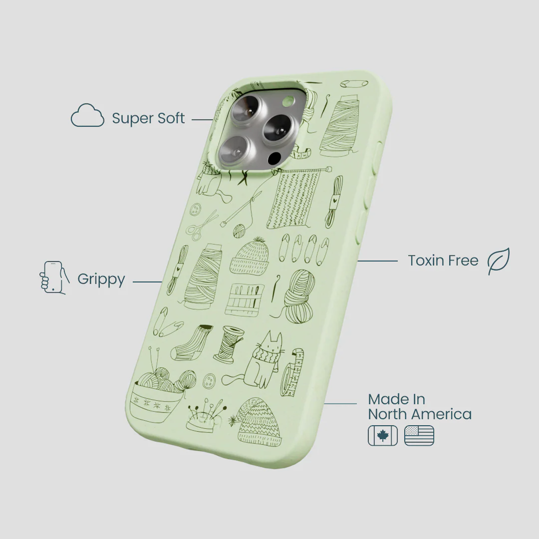 Sage Green Knit Nook iPhone 16 Pro Case - Image 4