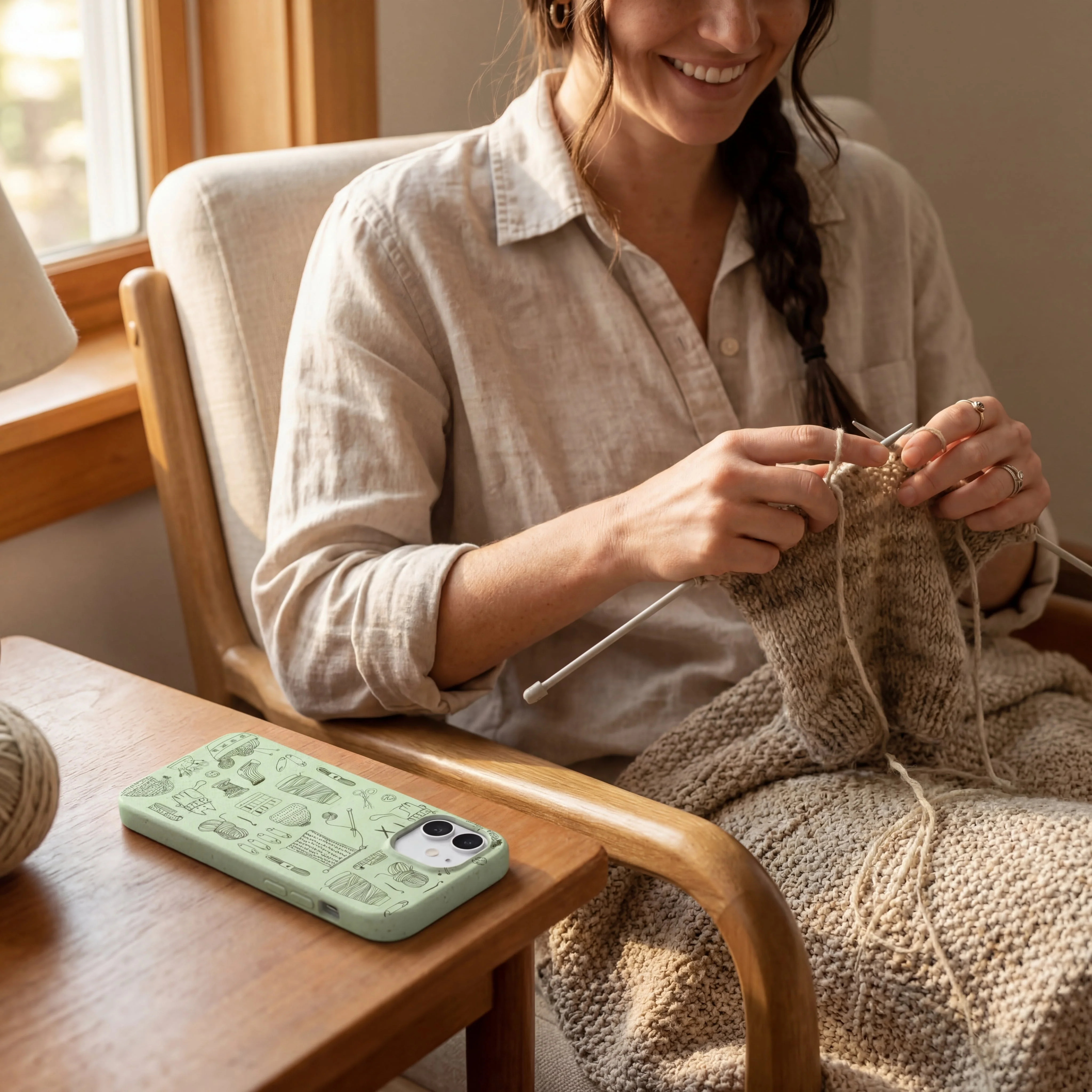Sage Green Knit Nook iPhone 16 Pro Max Case - Image 2