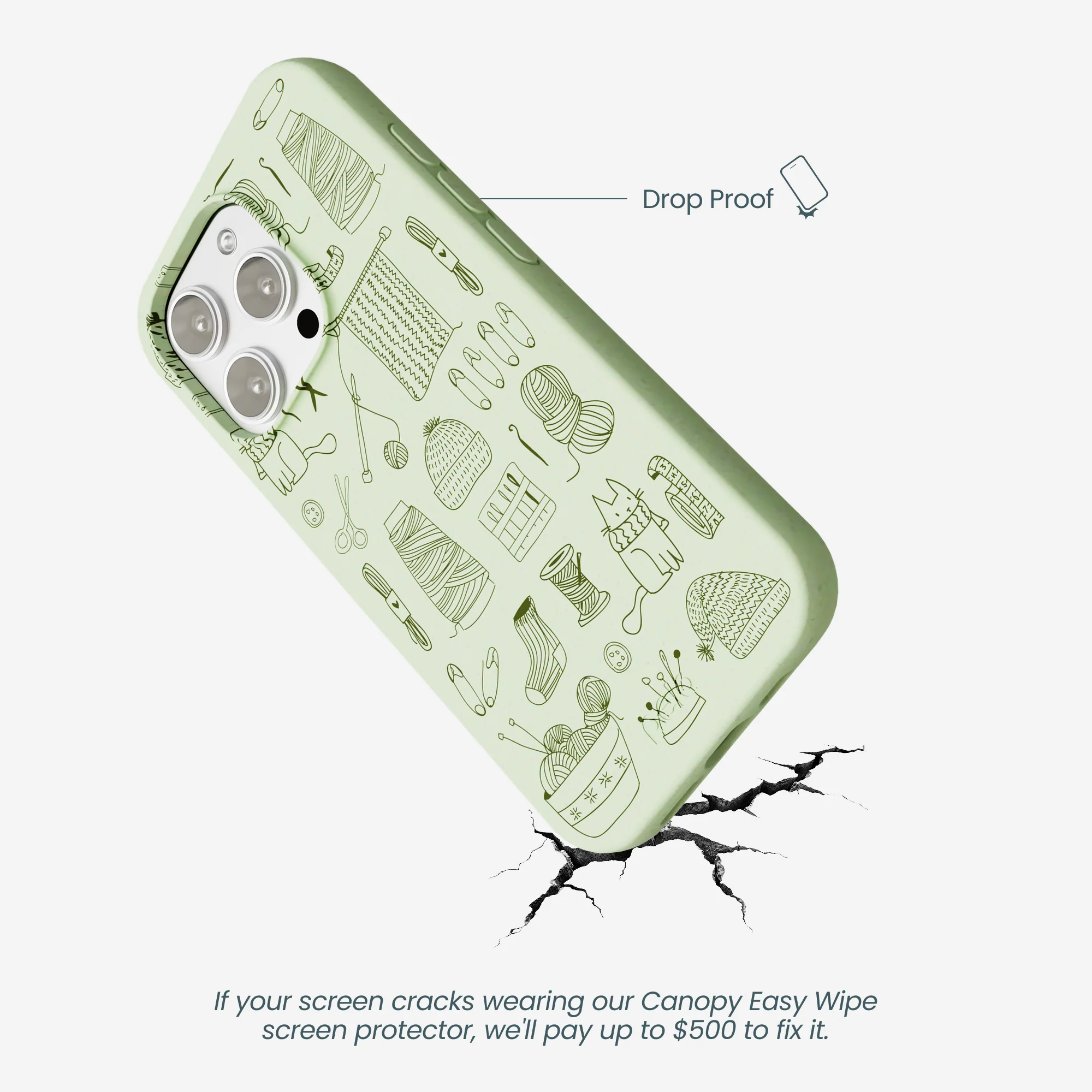 Sage Green Knit Nook iPhone 16 Pro Max Case - Image 5
