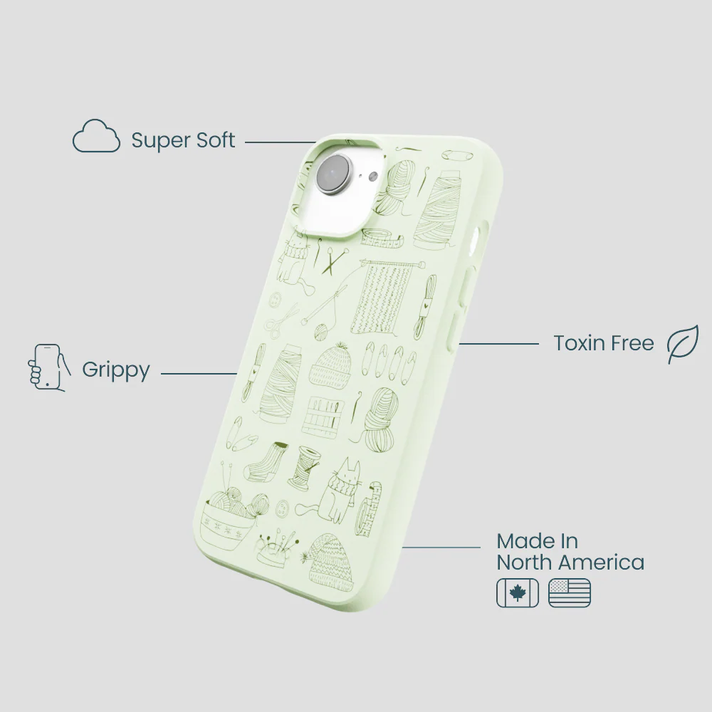 Sage Green Knit Nook iPhone 16e/17e Case - Image 4