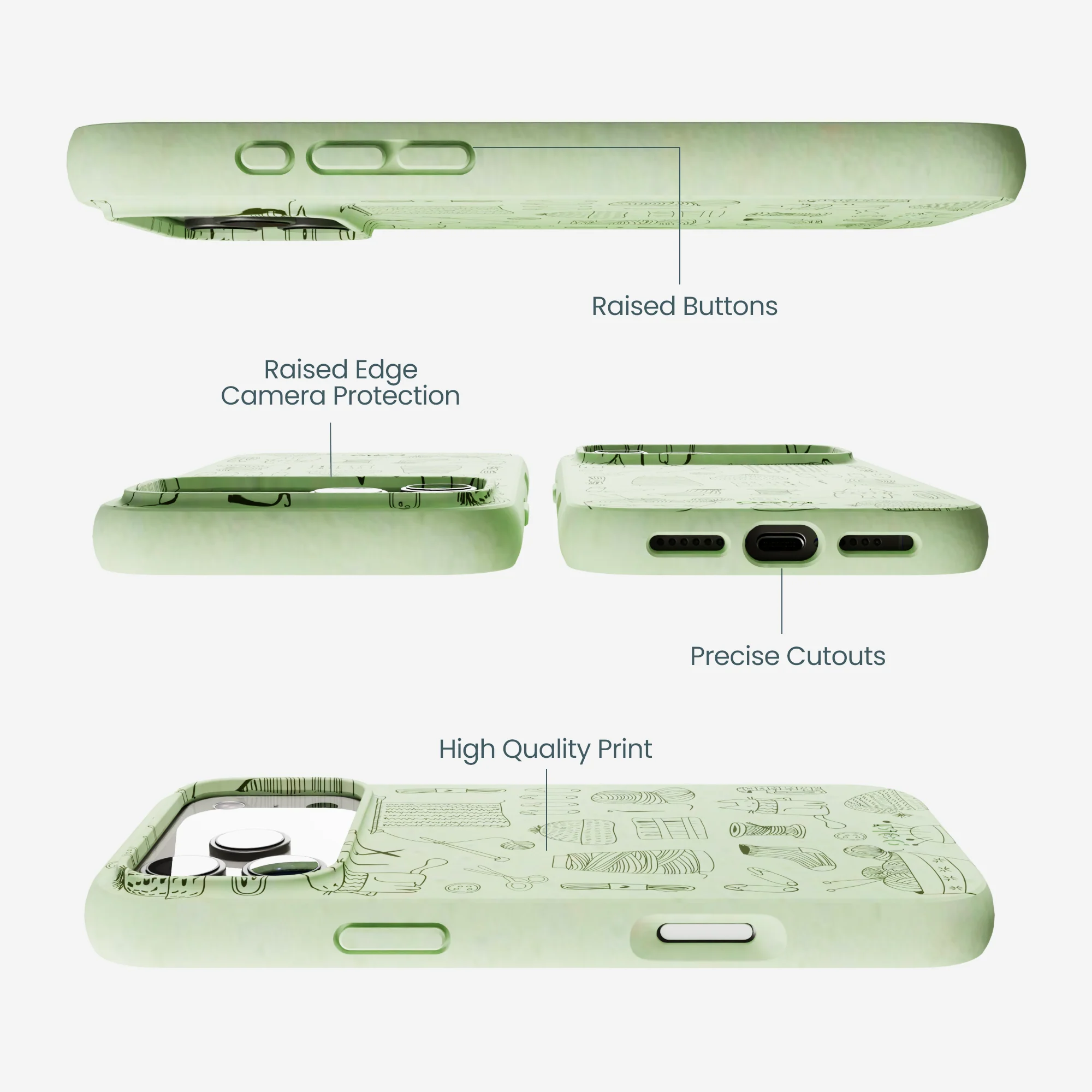 Sage Green Knit Nook iPhone 17 Pro Max Case - Image 3