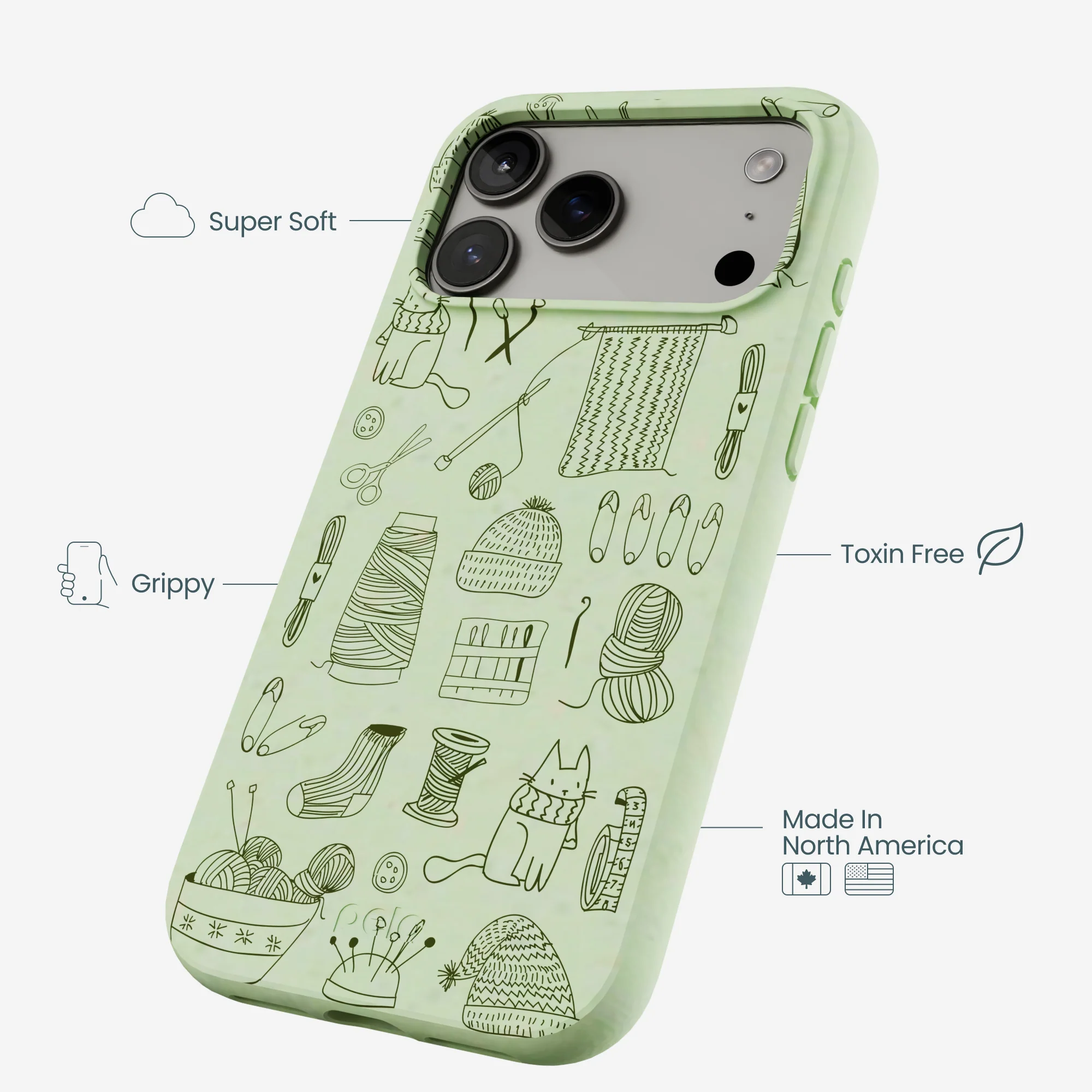 Sage Green Knit Nook iPhone 17 Pro Max Case - Image 4
