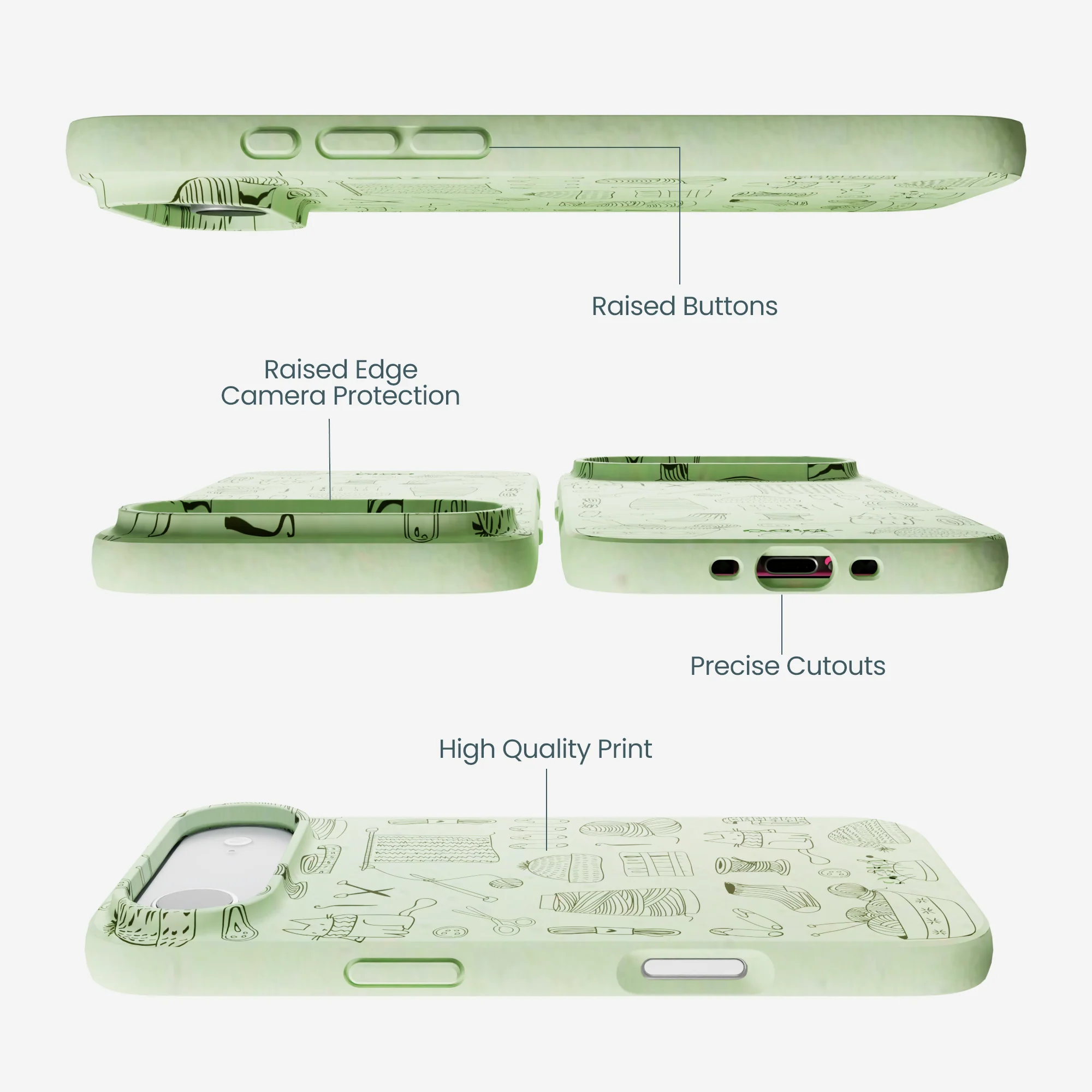 Sage Green Knit Nook iPhone Air Case - Image 3