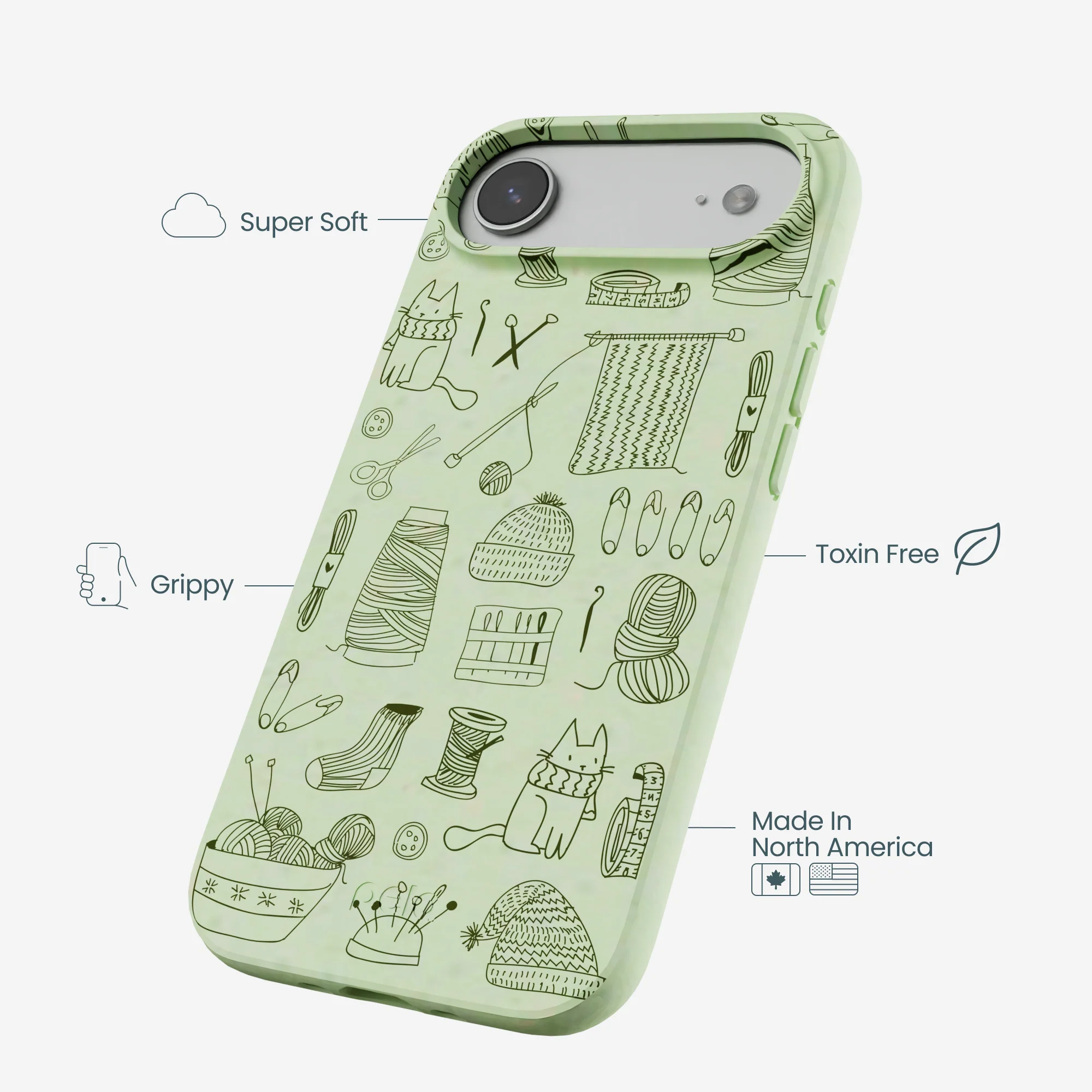 Sage Green Knit Nook iPhone Air Case - Image 4