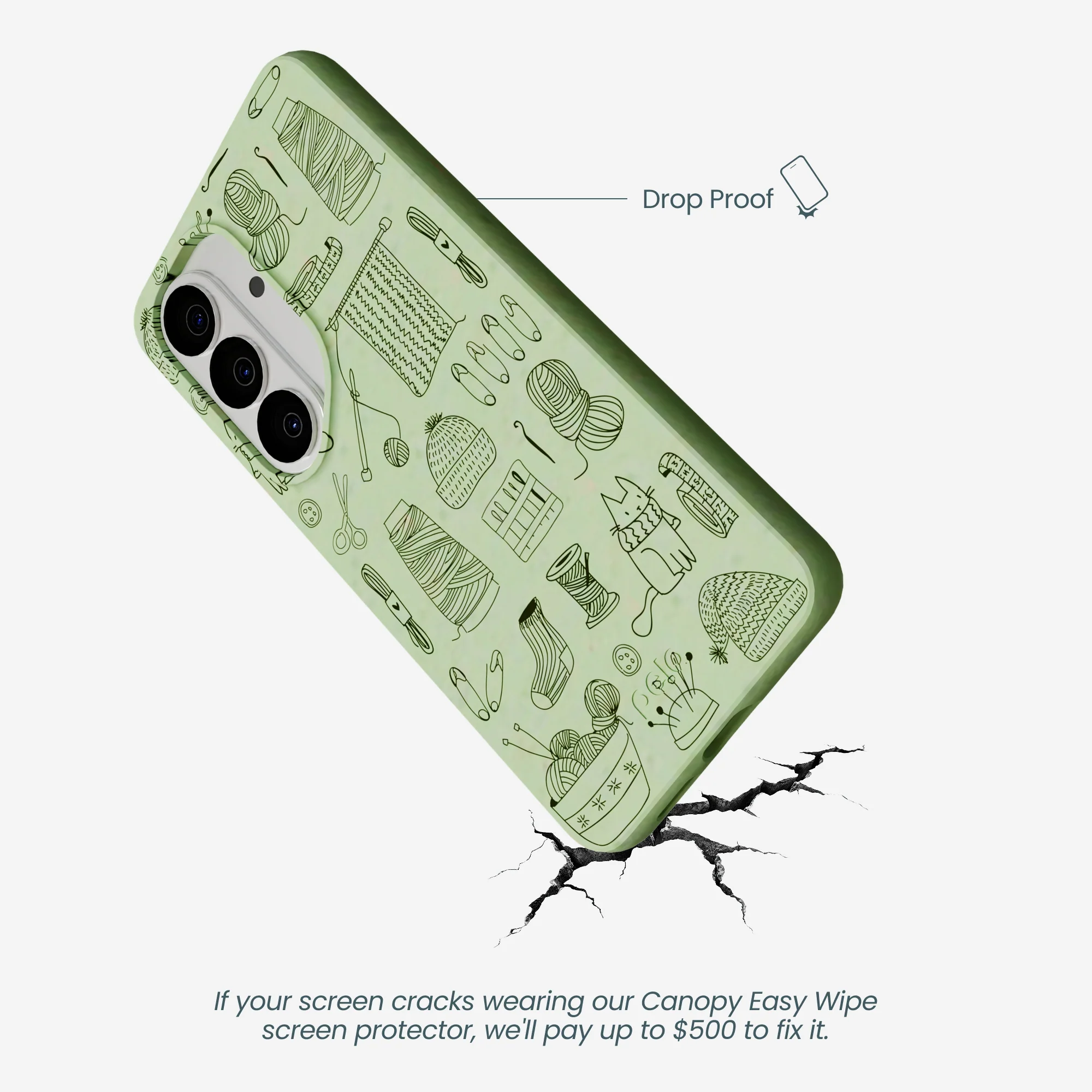 Sage Green Knit Nook Samsung Galaxy S26 Case - Image 4