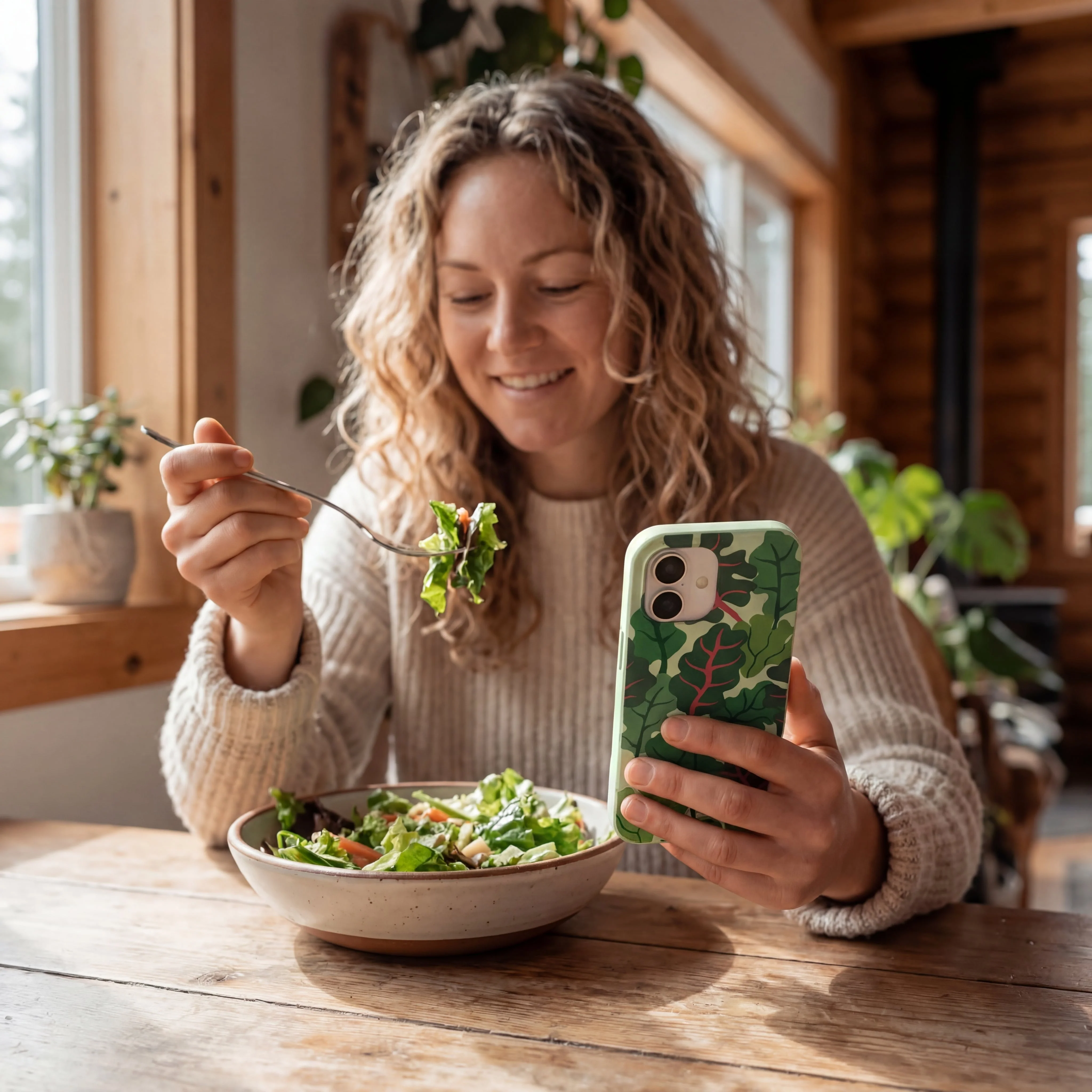 Sage Green Leafy Greens iPhone 16e/17e Case - Image 2