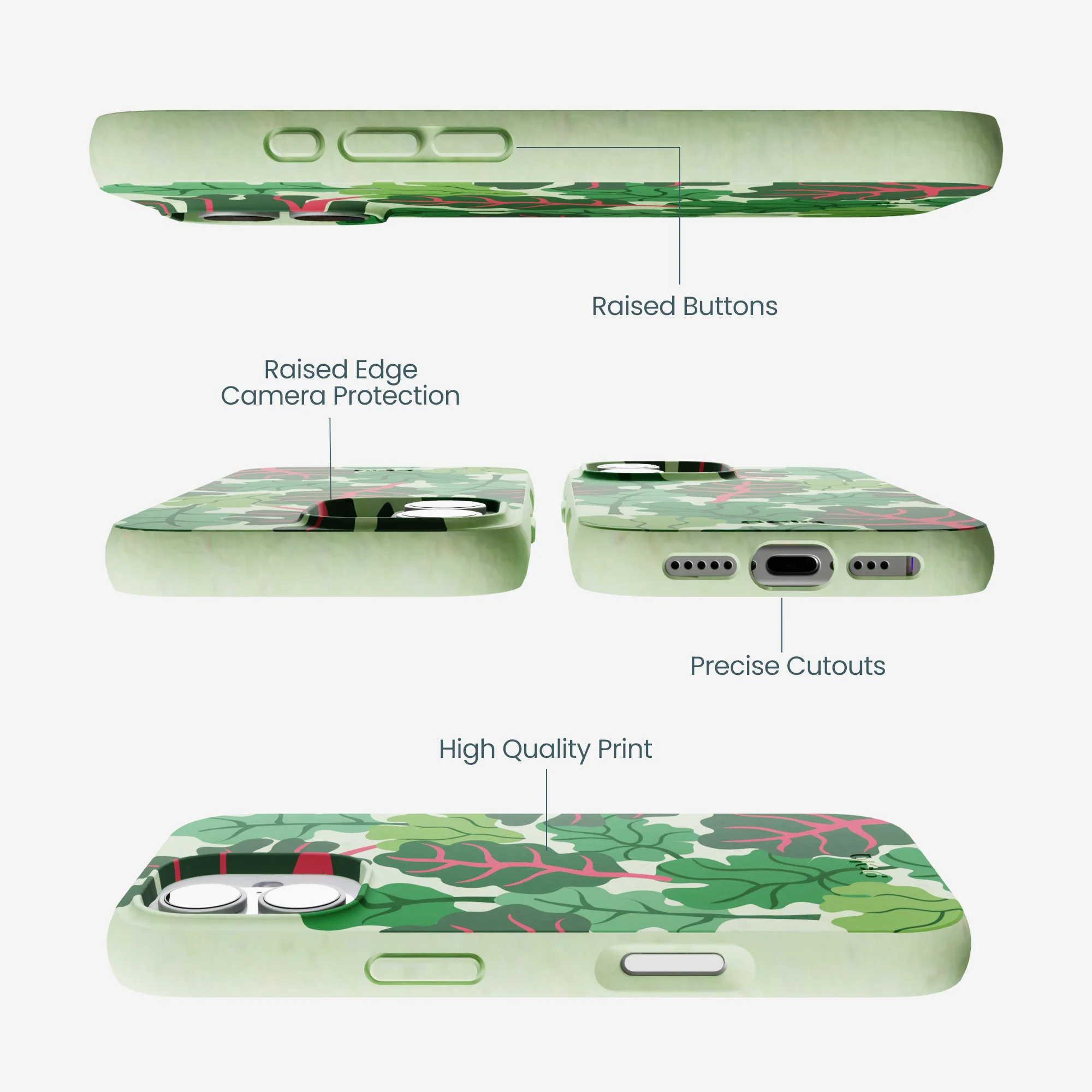 Sage Green Leafy Greens iPhone 17 Case - Image 3