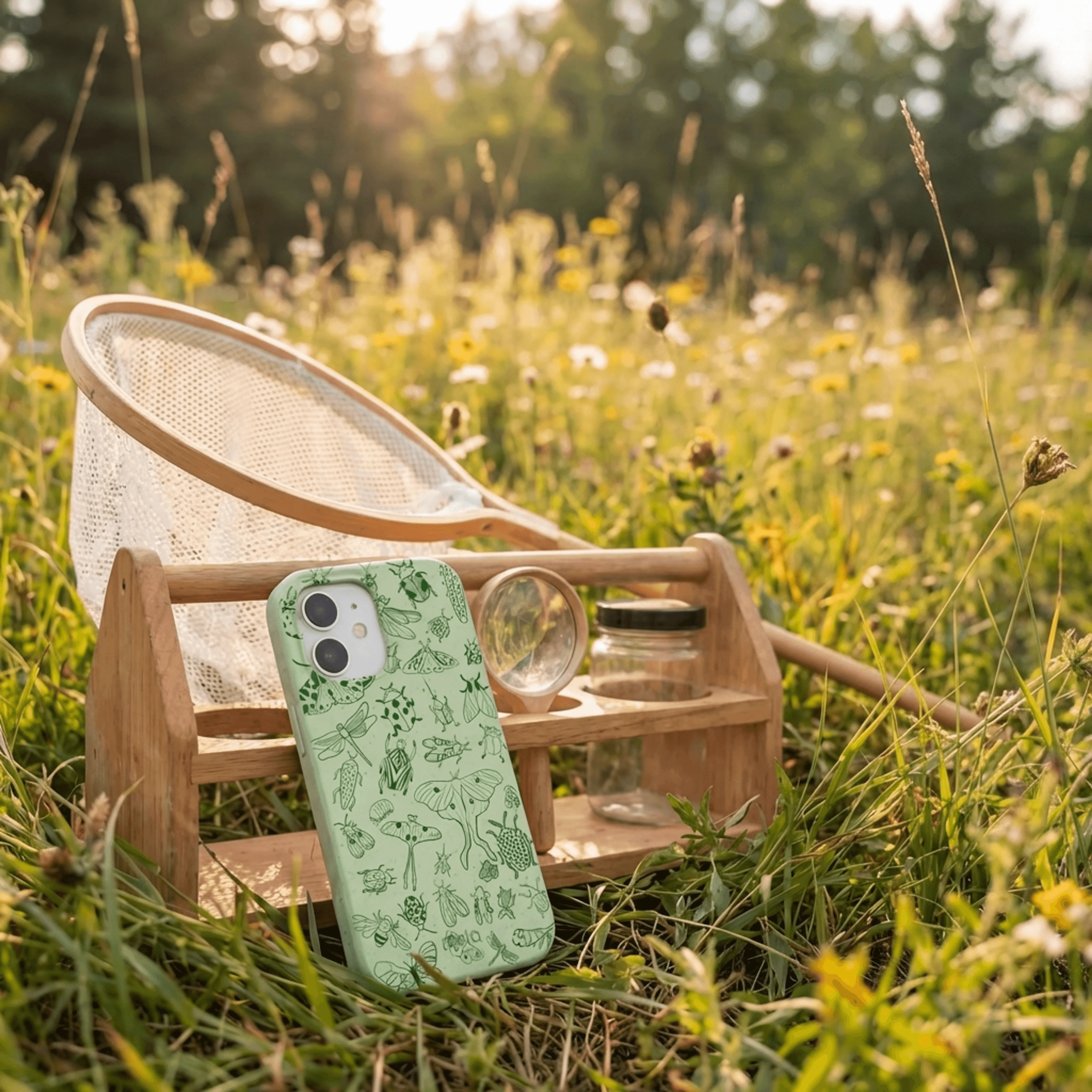Sage Green Linear Entomology iPhone 16e/17e Case - Image 2