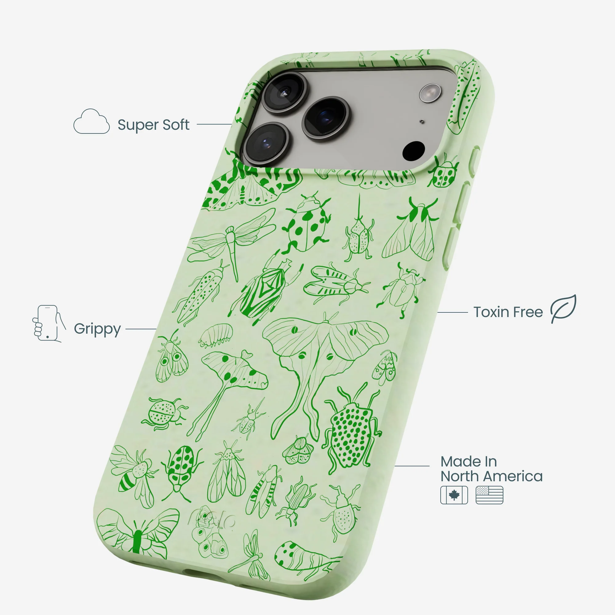 Sage Green Linear Entomology iPhone 17 Pro Max Case - Image 4