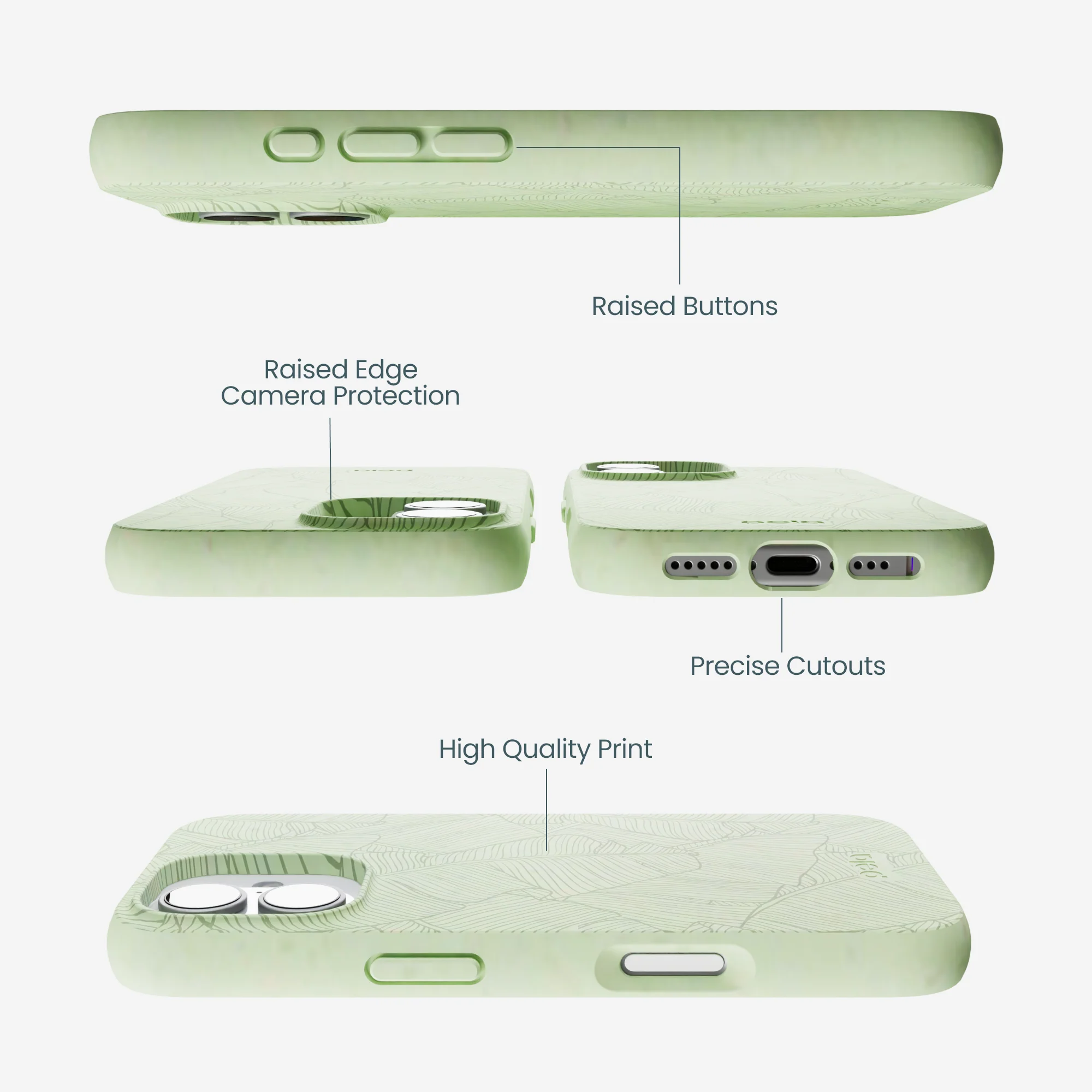 Sage Green Lushy Leaves iPhone 17 Case - Image 3
