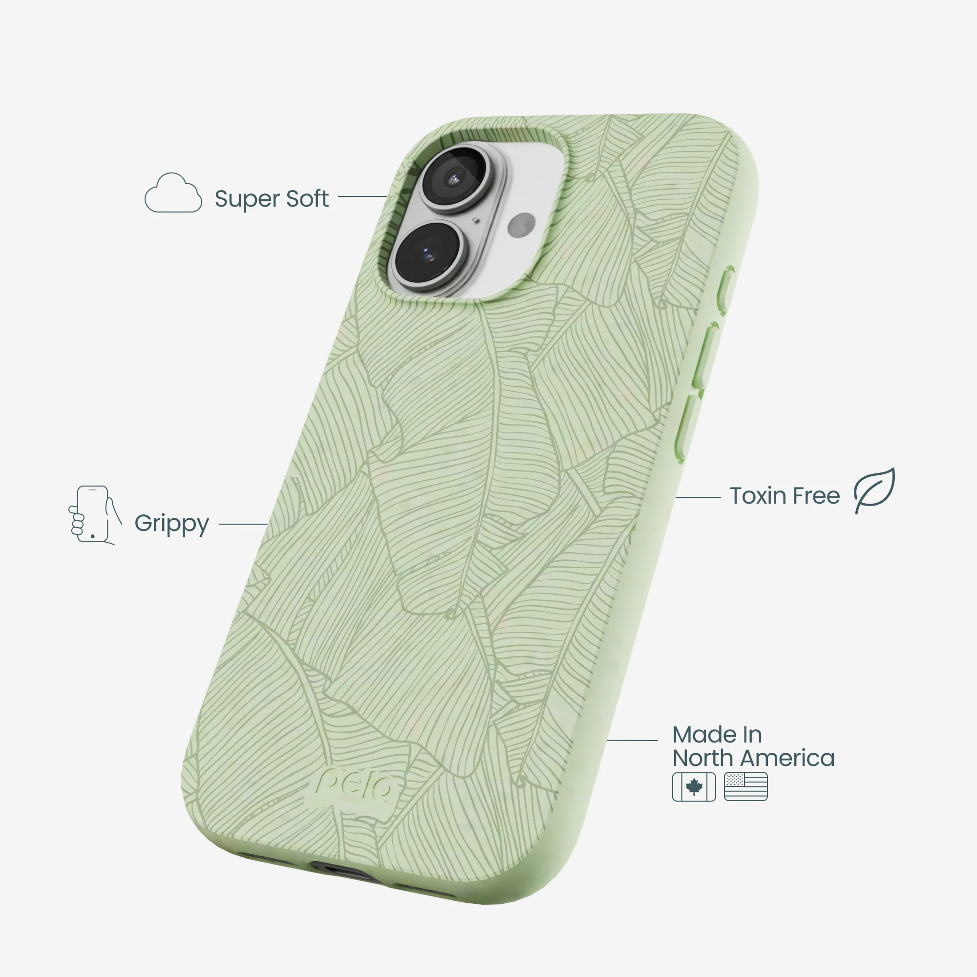 Sage Green Lushy Leaves iPhone 17 Case - Image 4