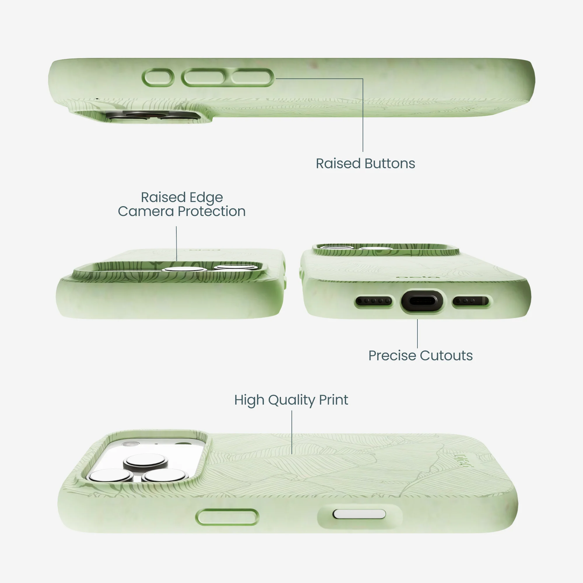 Sage Green Lushy Leaves iPhone 17 Pro Case - Image 3