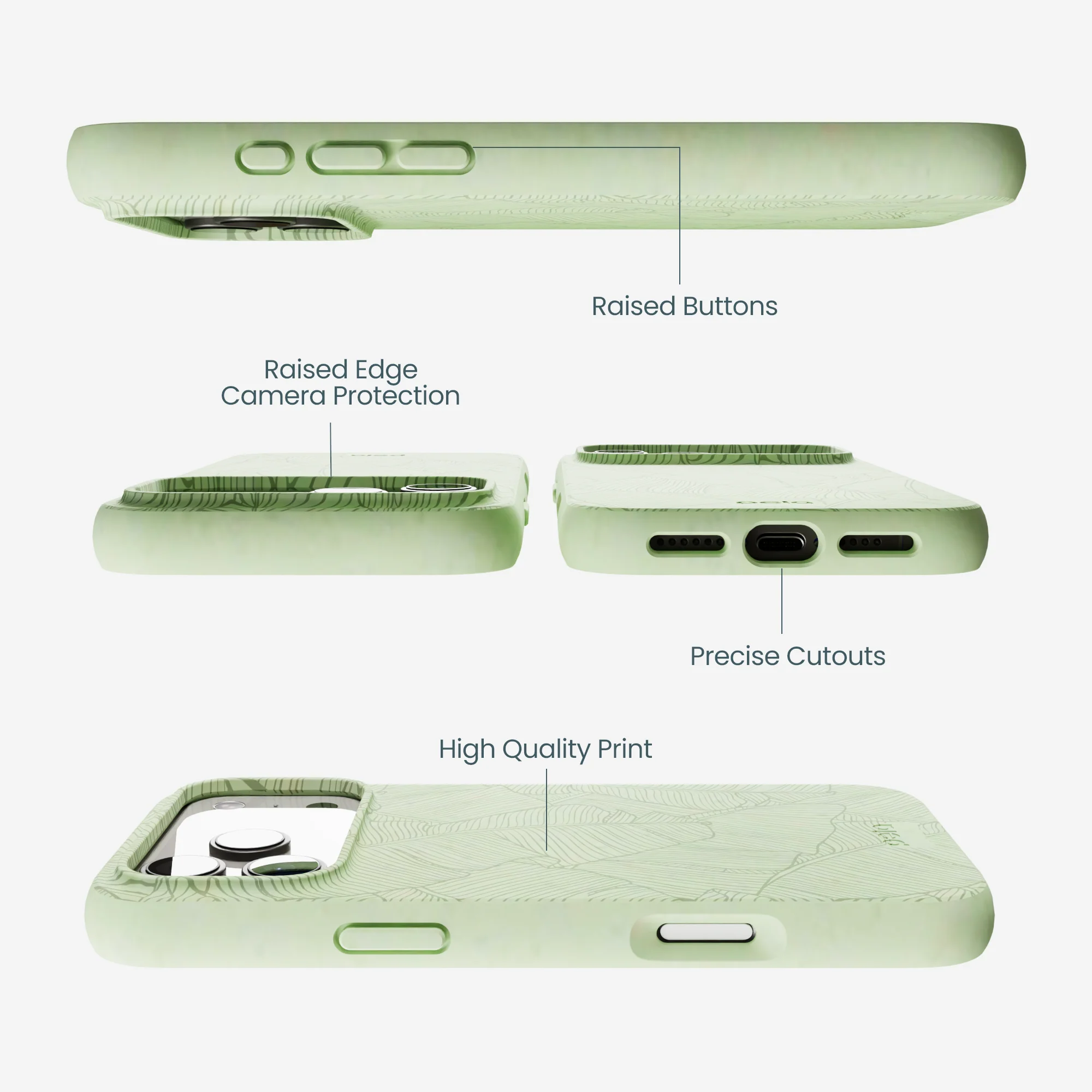 Sage Green Lushy Leaves iPhone 17 Pro Max Case - Image 3