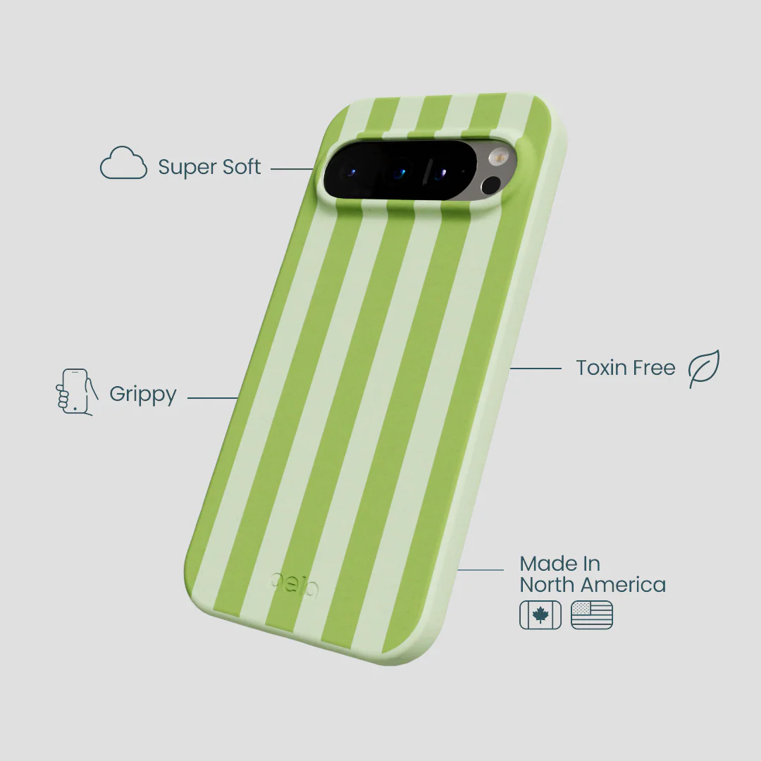 Sage Green Meadow Stripes Google Pixel 9/9 Pro Case - Image 3