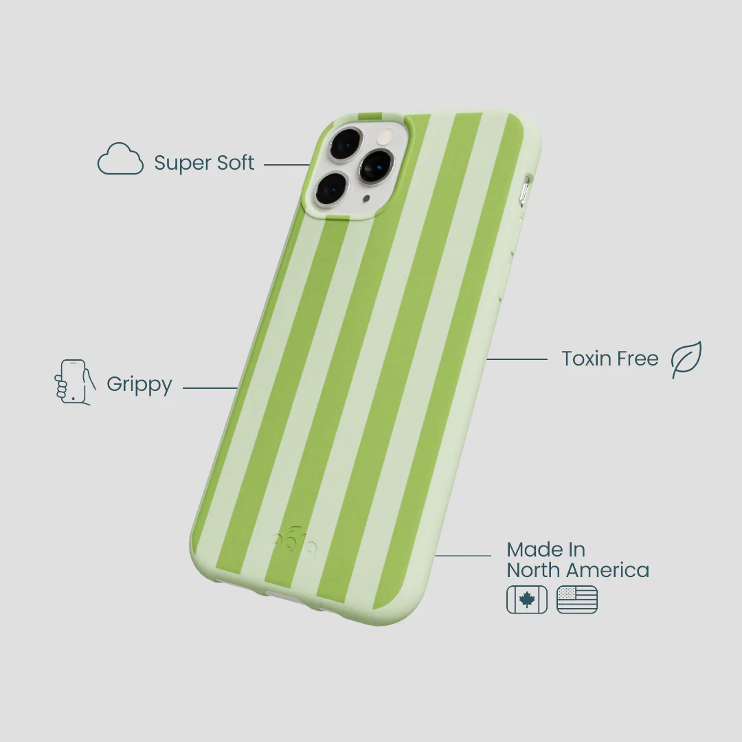 Sage Green Meadow Stripes iPhone 11 Pro Case - Image 4