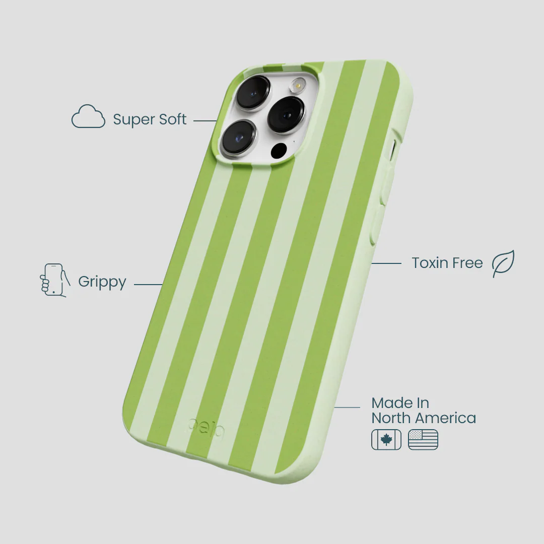 Sage Green Meadow Stripes iPhone 13 Pro Max Case - Image 4