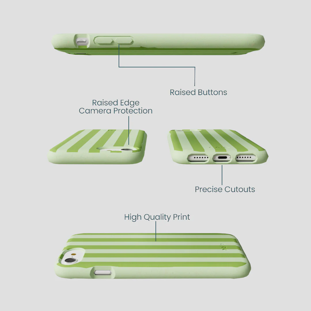 Sage Green Meadow Stripes iPhone 6/6s/7/8/SE Case - Image 3