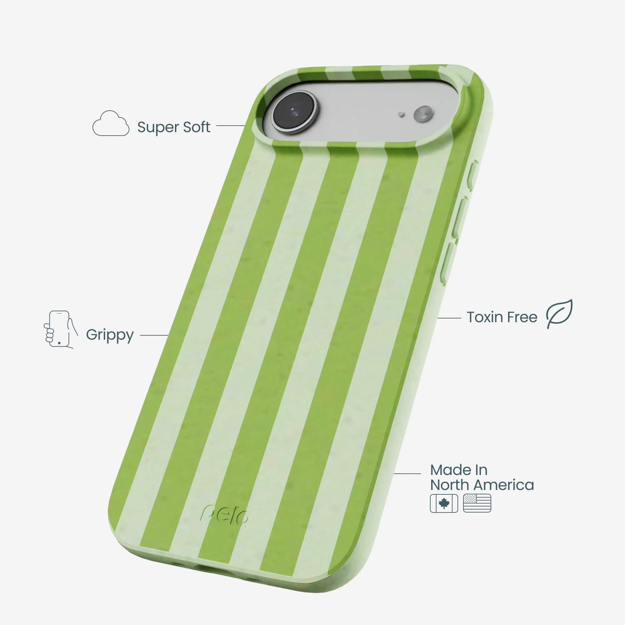 Sage Green Meadow Stripes iPhone Air Case - Image 4