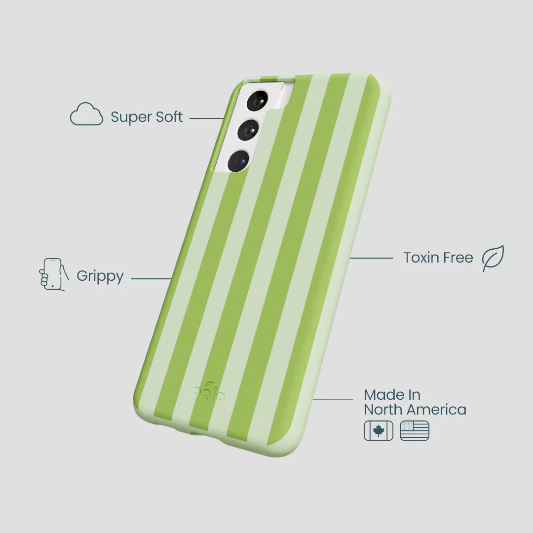Sage Green Meadow Stripes Samsung Galaxy S21 Case - Image 3