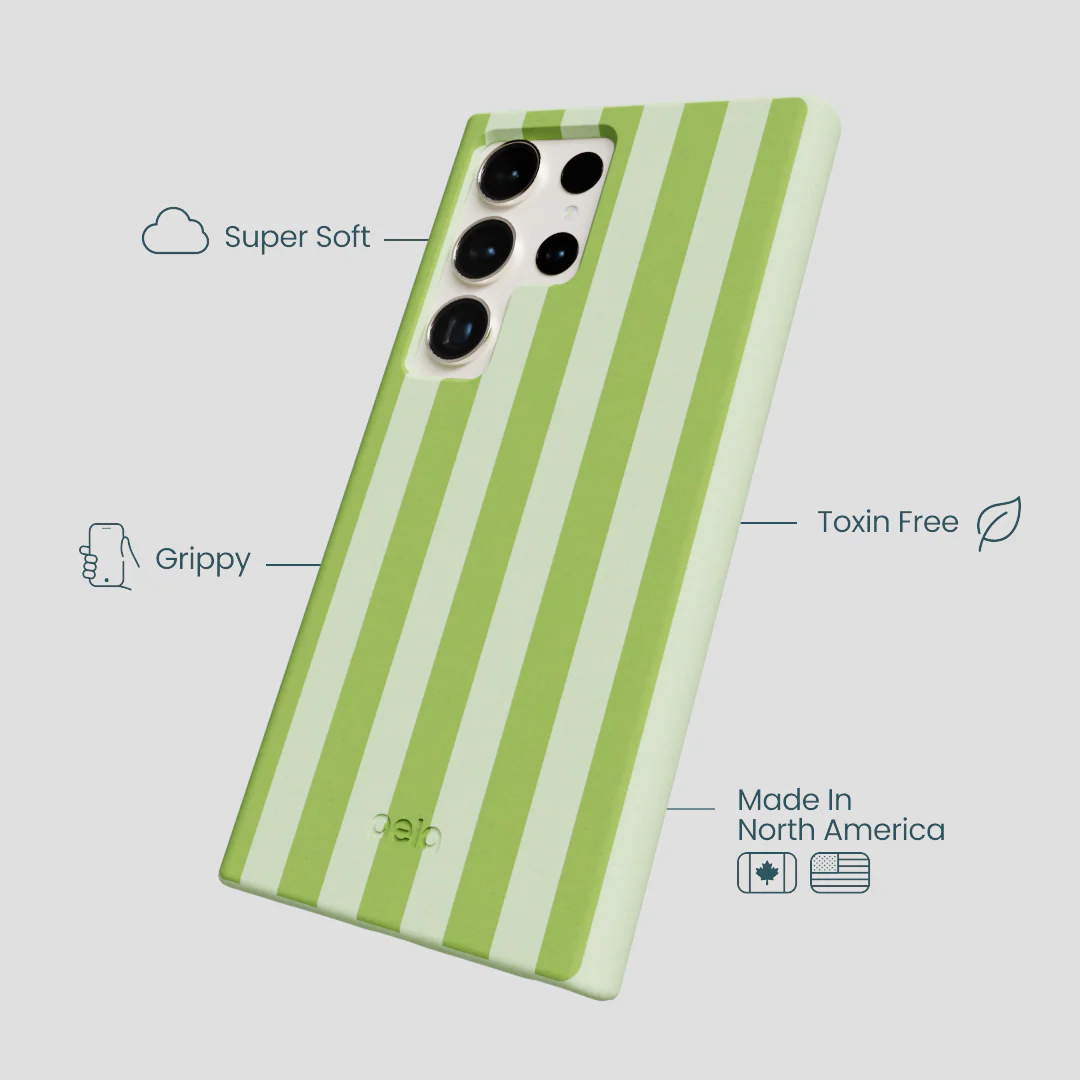 Sage Green Meadow Stripes Samsung Galaxy S24 Ultra Case - Image 3