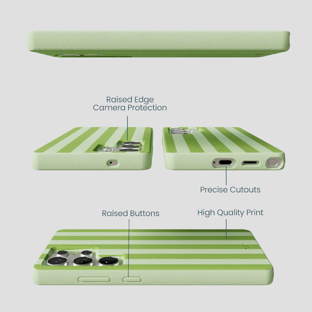 Sage Green Meadow Stripes Samsung Galaxy S25 Ultra Case - Image 2