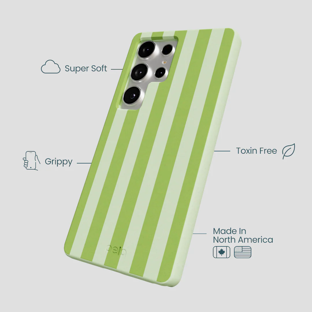 Sage Green Meadow Stripes Samsung Galaxy S25 Ultra Case - Image 3