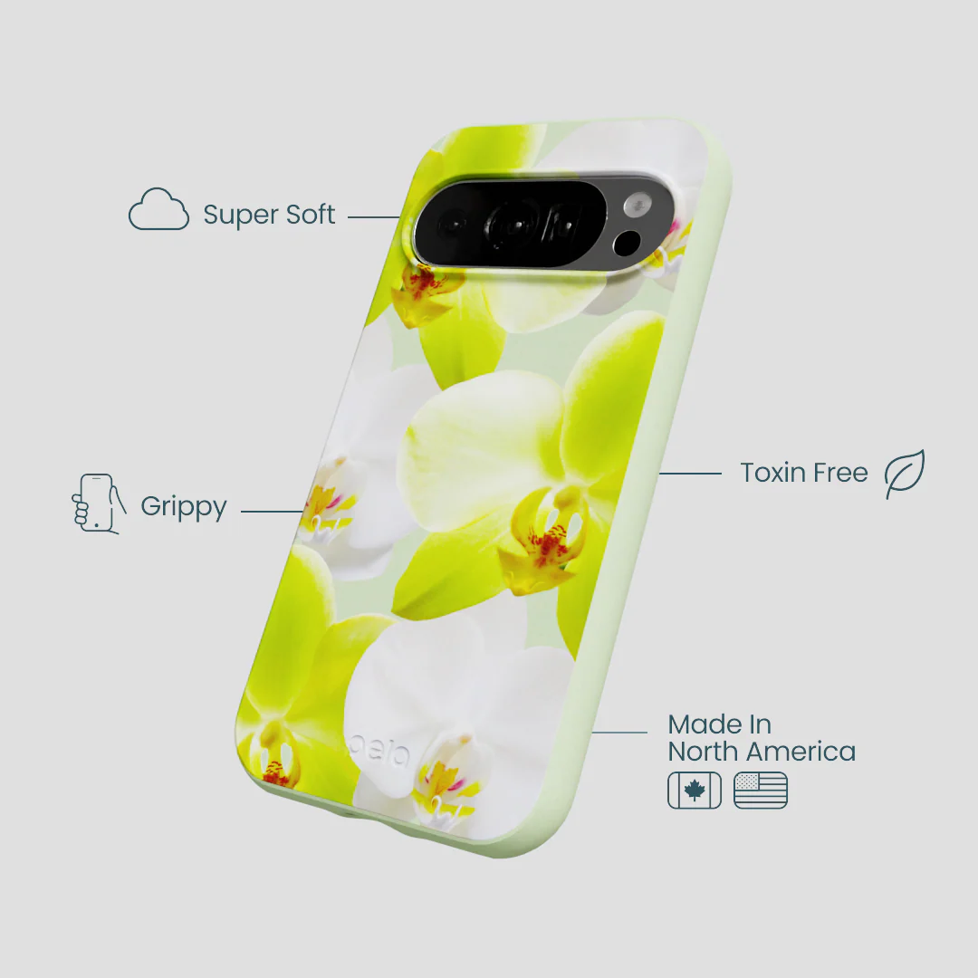 Sage Green Orchid Blooms Google Pixel 10/10 Pro Case - Image 3
