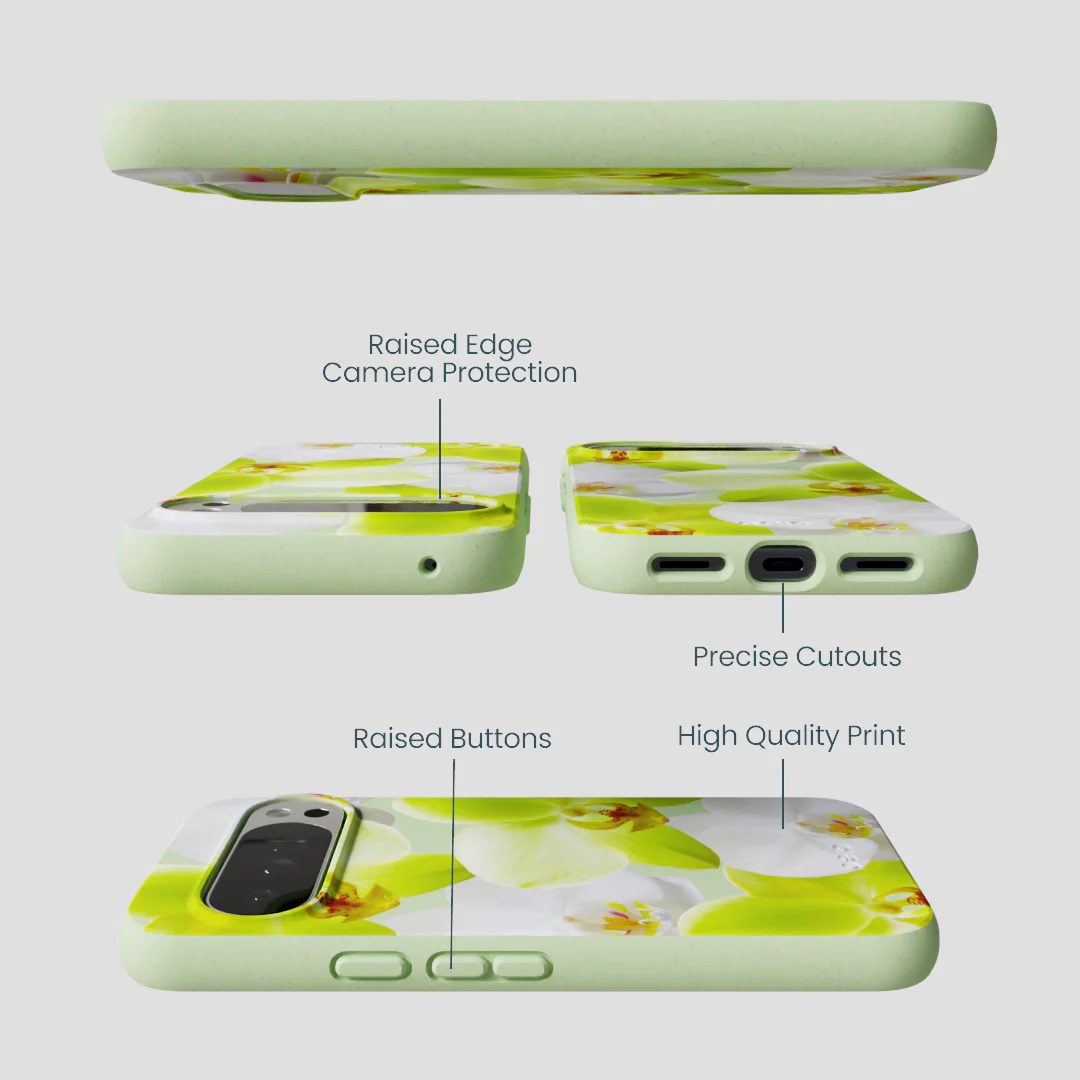 Sage Green Orchid Blooms Google Pixel 10 Pro XL Case - Image 2