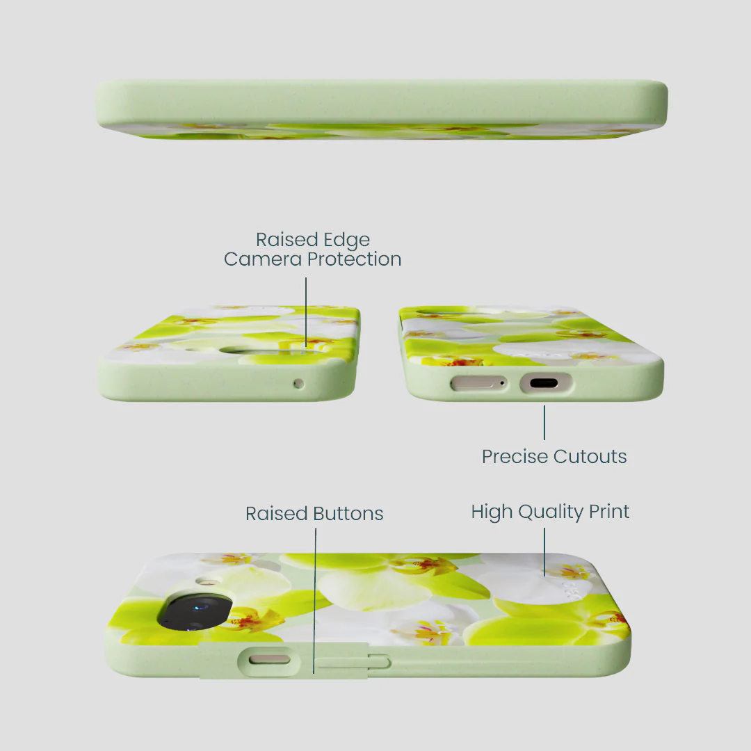Sage Green Orchid Blooms Google Pixel 9a Case - Image 2