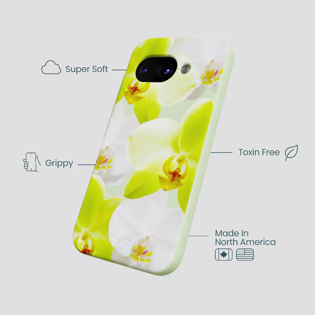 Sage Green Orchid Blooms Google Pixel 9a Case - Image 3