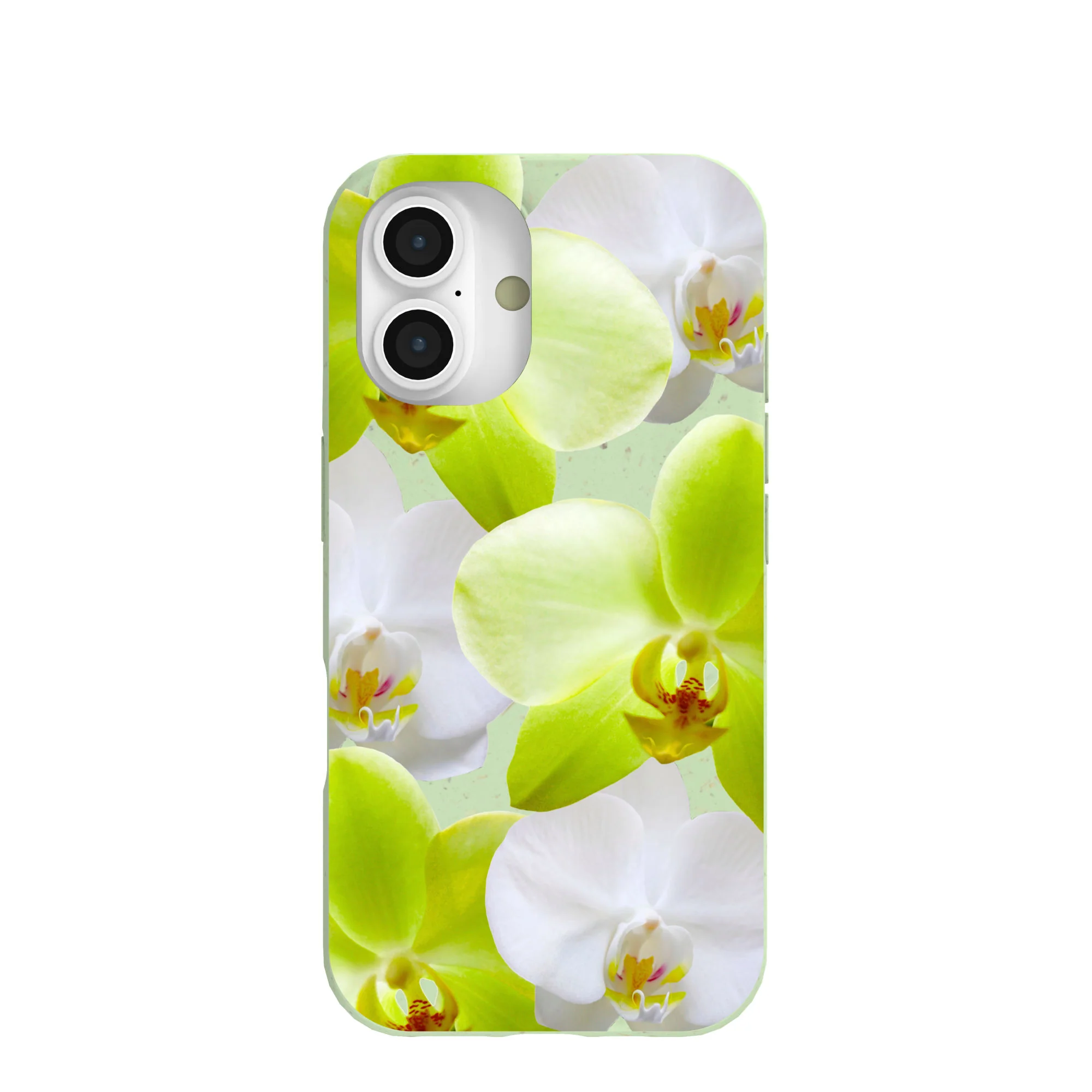 Sage Green Orchid Blooms iPhone 16 Case