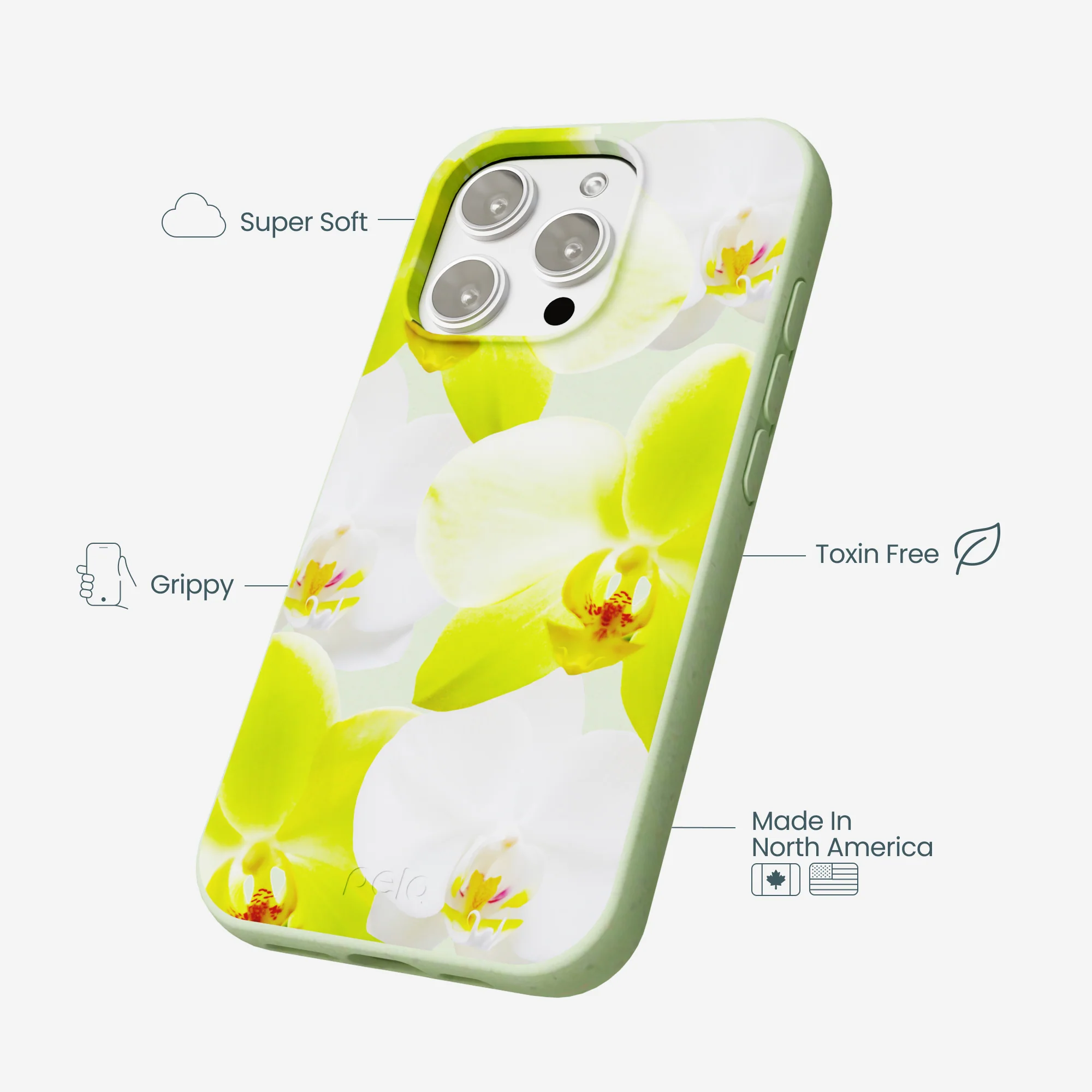 Sage Green Orchid Blooms iPhone 16 Pro Max Case - Image 4