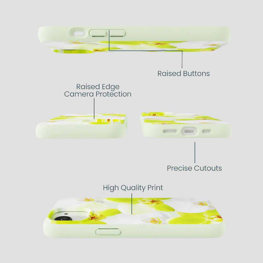 Sage Green Orchid Blooms iPhone 16e/17e Case - Image 3