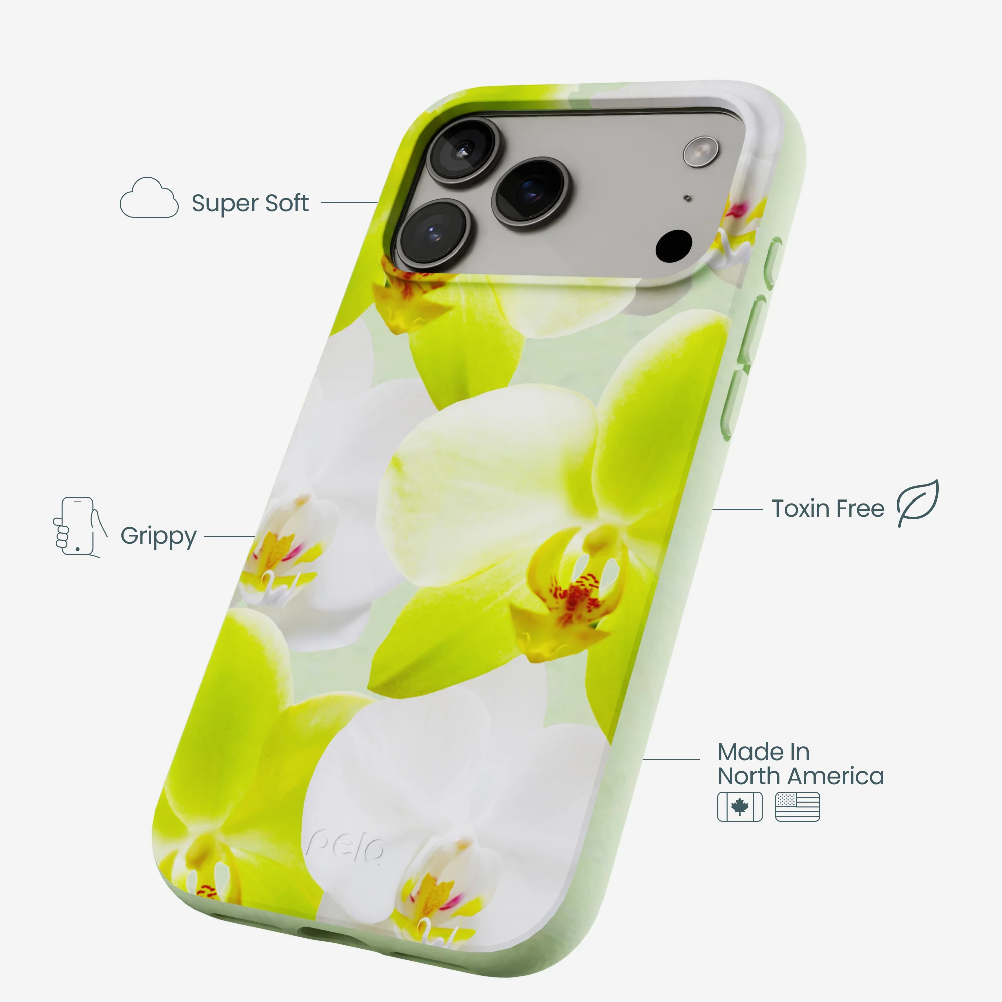 Sage Green Orchid Blooms iPhone 17 Pro Max Case - Image 4