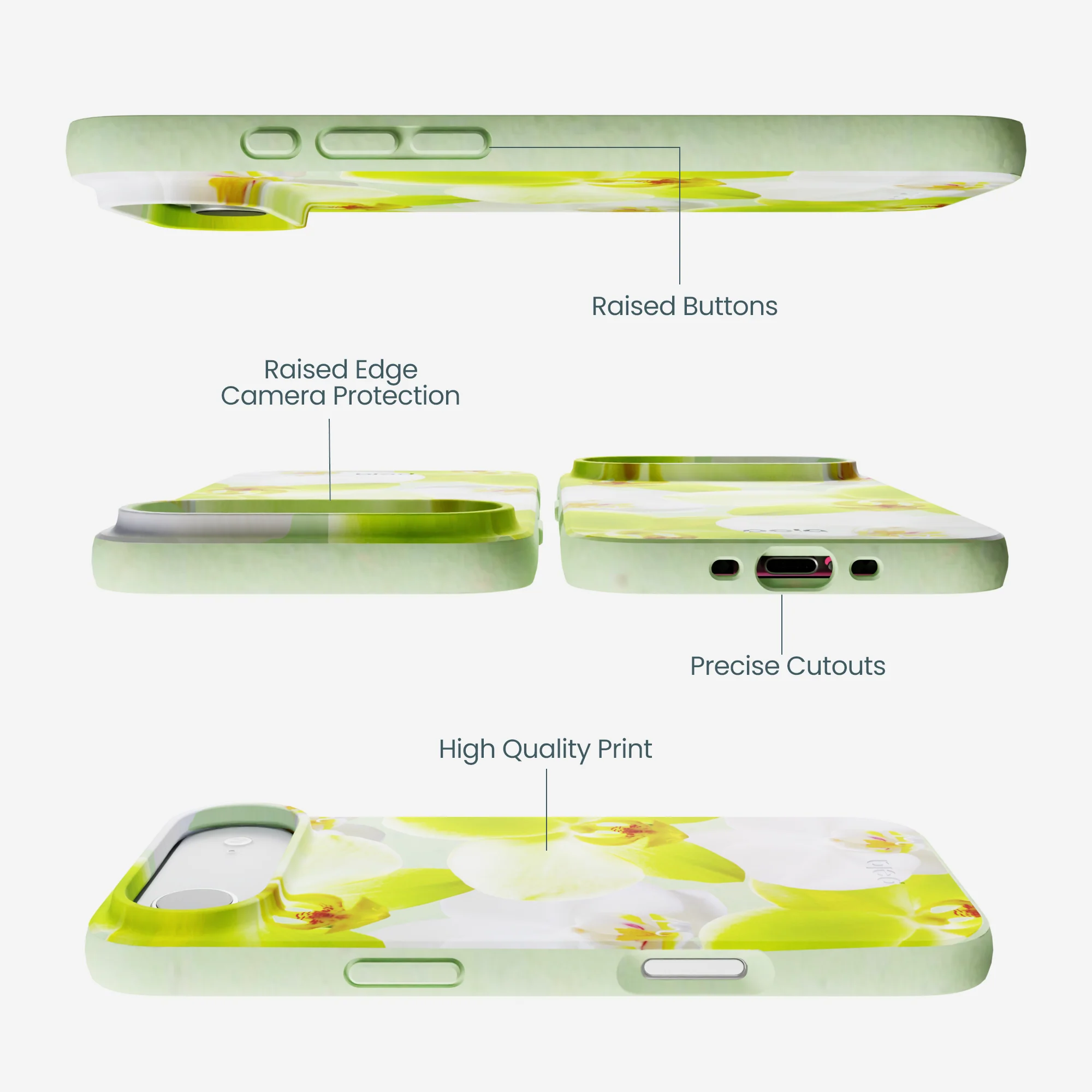 Sage Green Orchid Blooms iPhone Air Case - Image 3