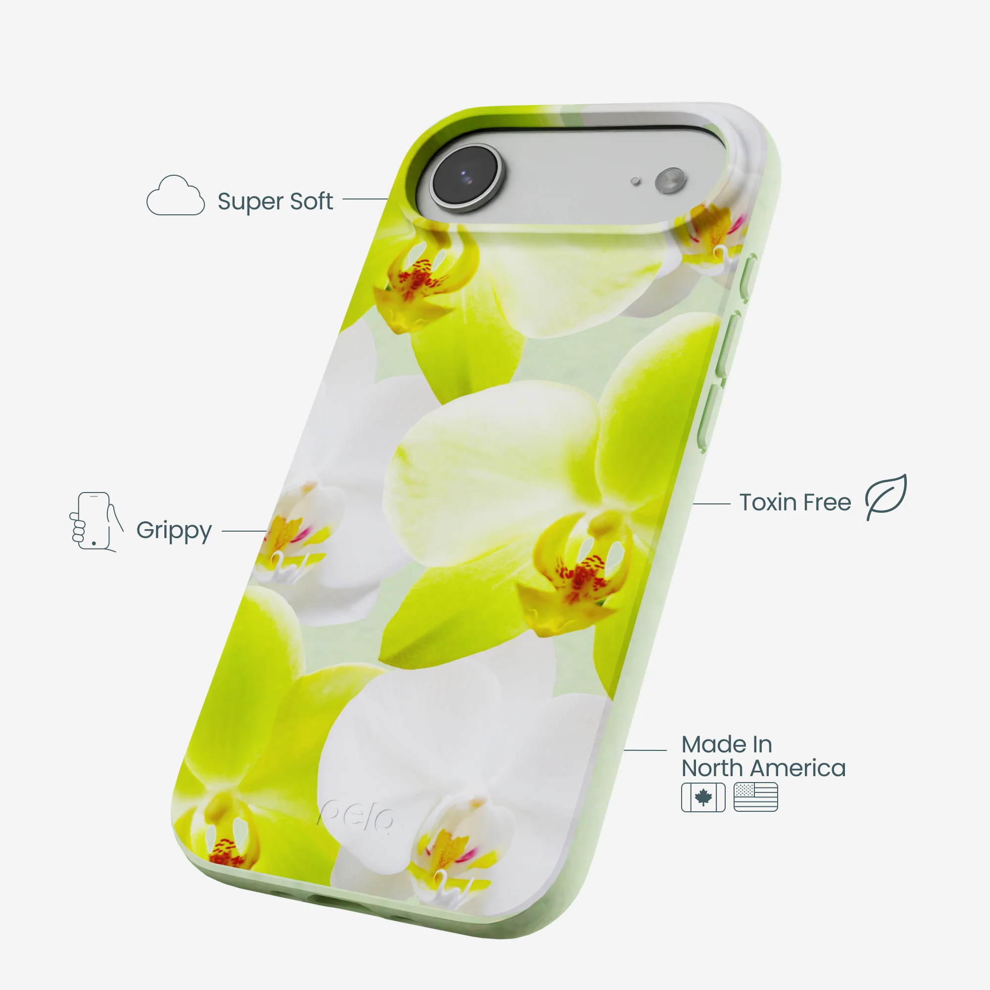 Sage Green Orchid Blooms iPhone Air Case - Image 4