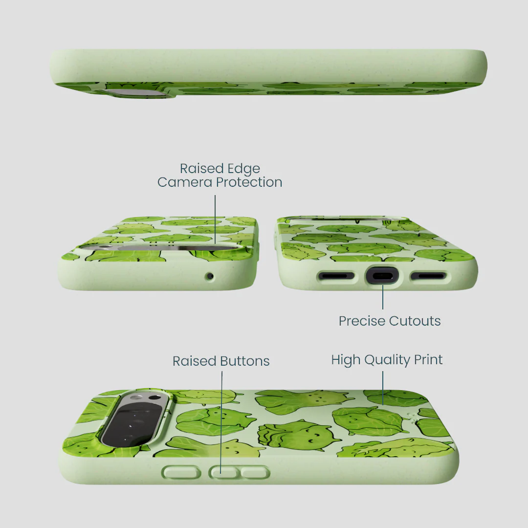 Sage Green Silly Cabbage Google Pixel 10 Pro XL Case - Image 3