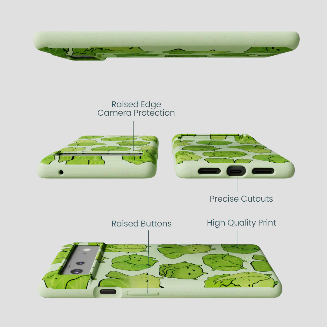Sage Green Silly Cabbage Google Pixel 6 Case - Image 3