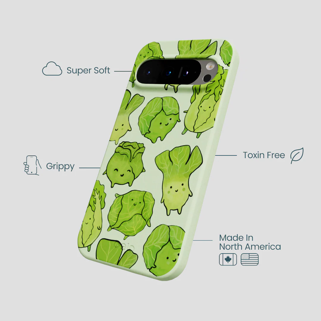 Sage Green Silly Cabbage Google Pixel 9/9 Pro Case - Image 4