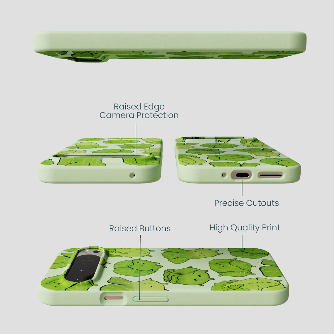 Sage Green Silly Cabbage Google Pixel 9 Pro XL Case - Image 3