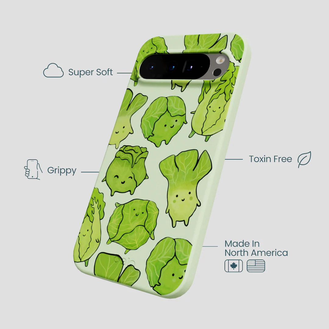 Sage Green Silly Cabbage Google Pixel 9 Pro XL Case - Image 4