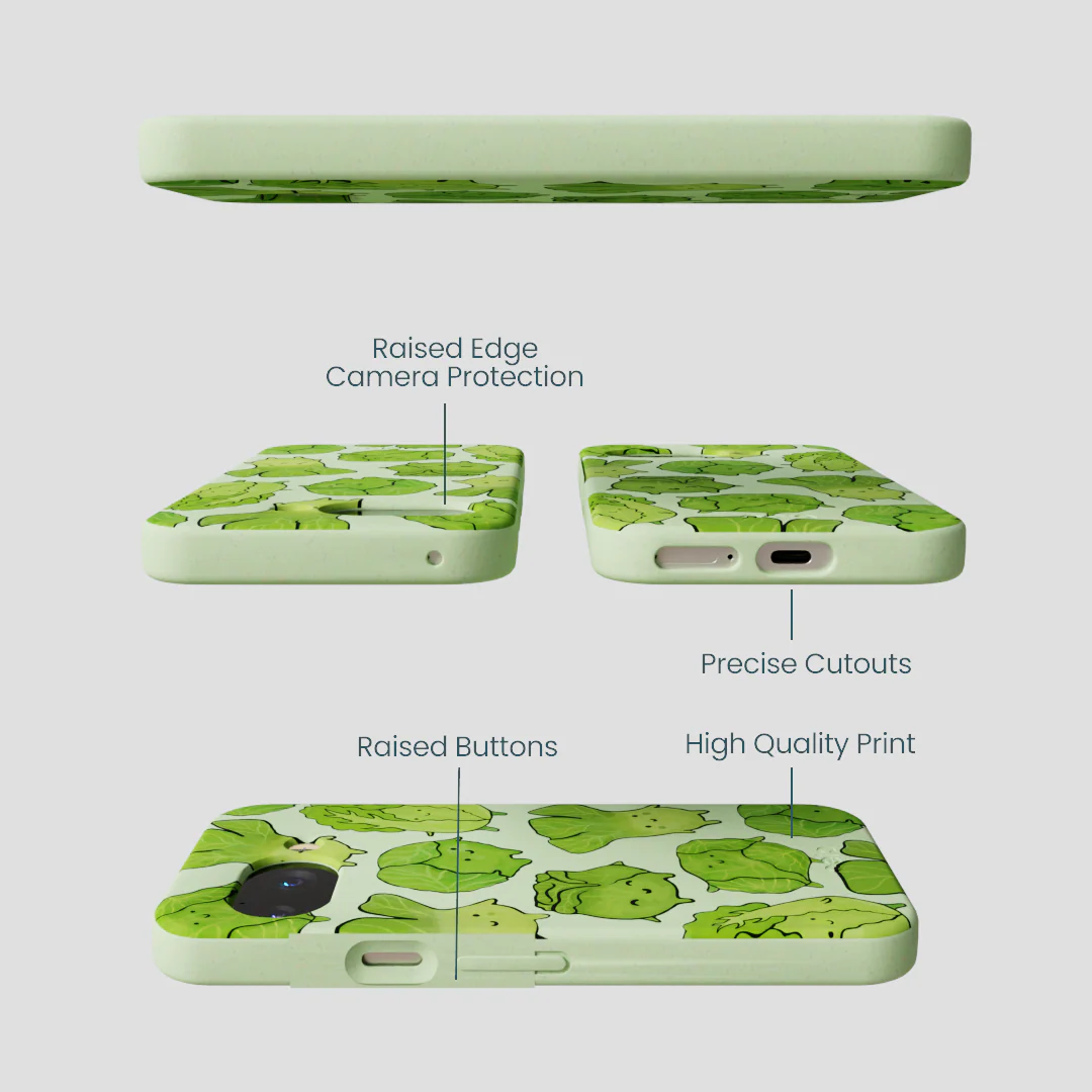 Sage Green Silly Cabbage Google Pixel 9a Case - Image 3
